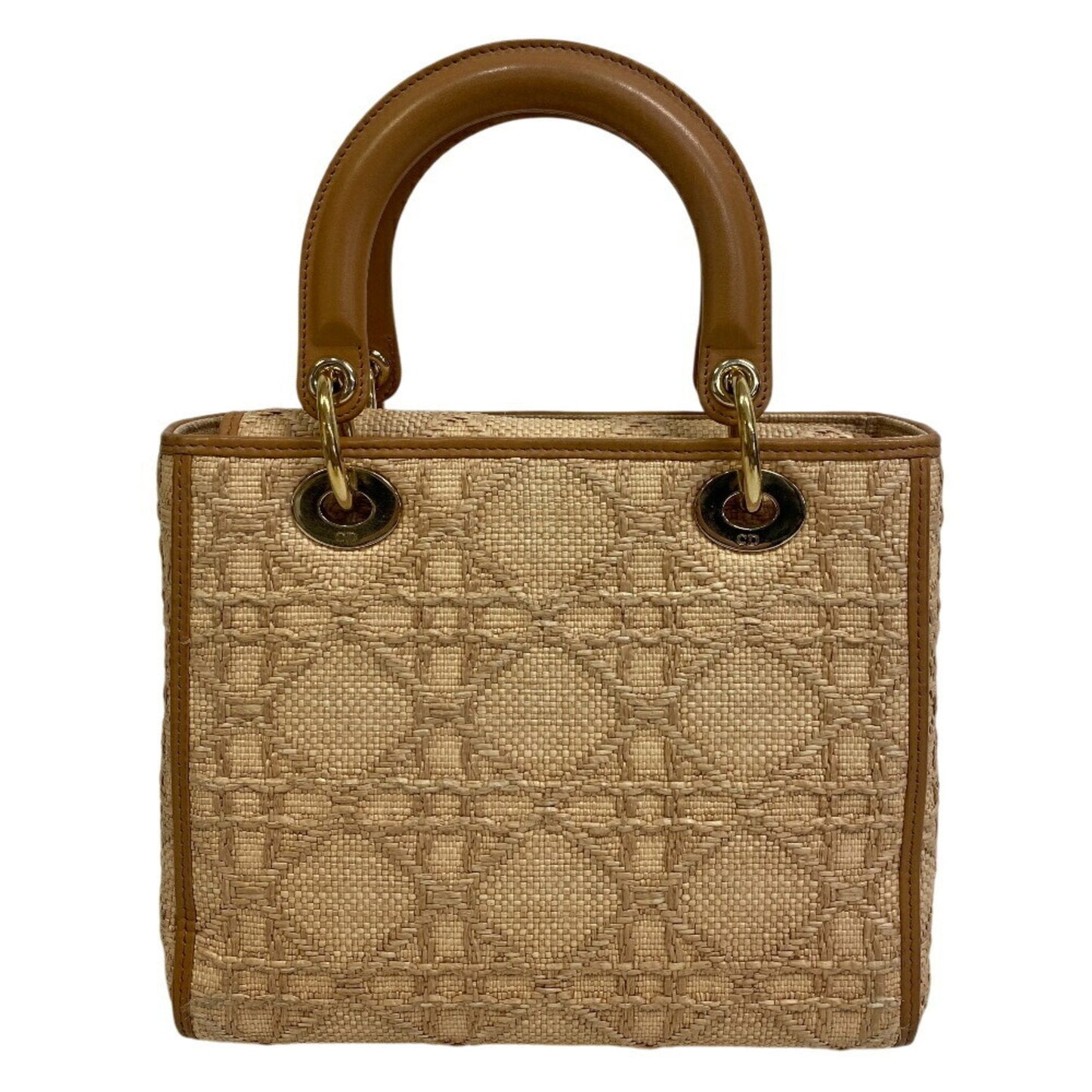 Christian Dior Beige Raffia Leather Shoulder Bag ()