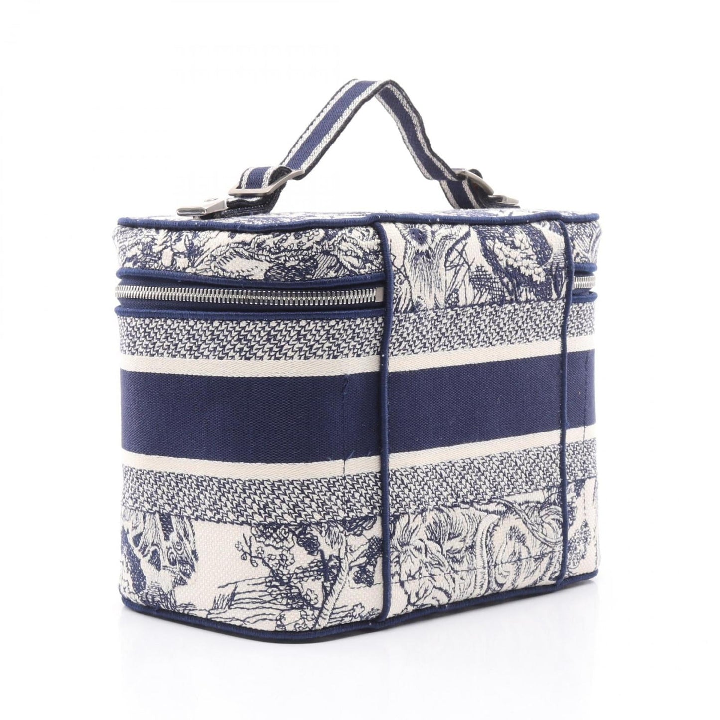 Christian Dior Navy White Canvas Handbag ()