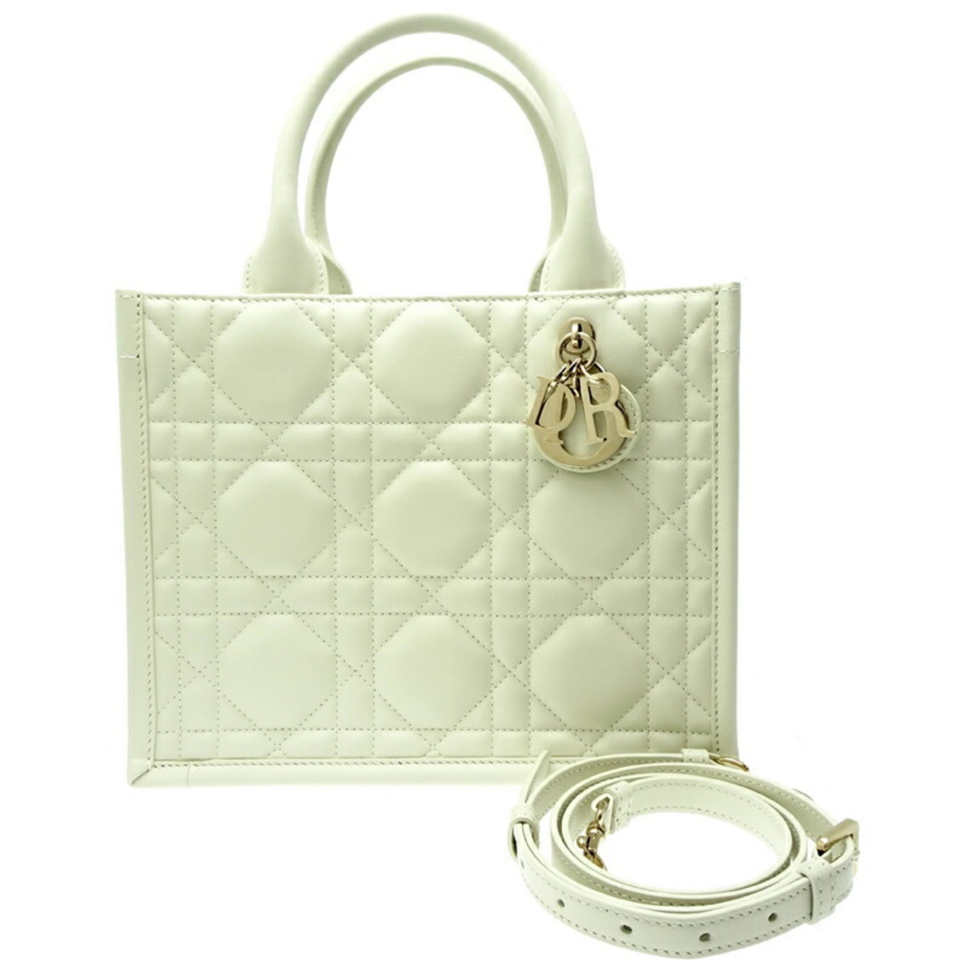 Christian Dior White Leather Tote Bag ()