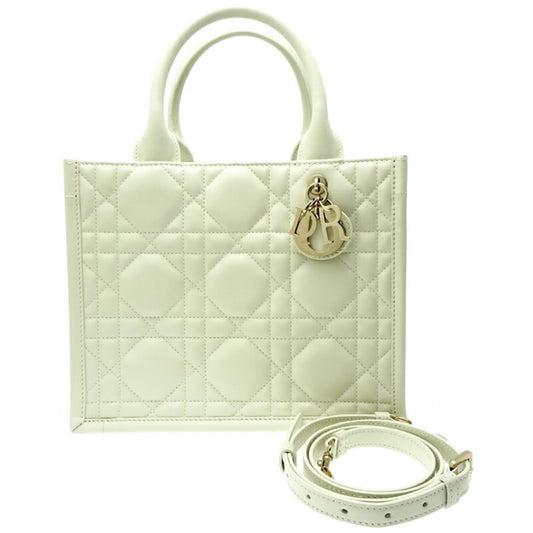 Christian Dior White Leather Tote Bag ()