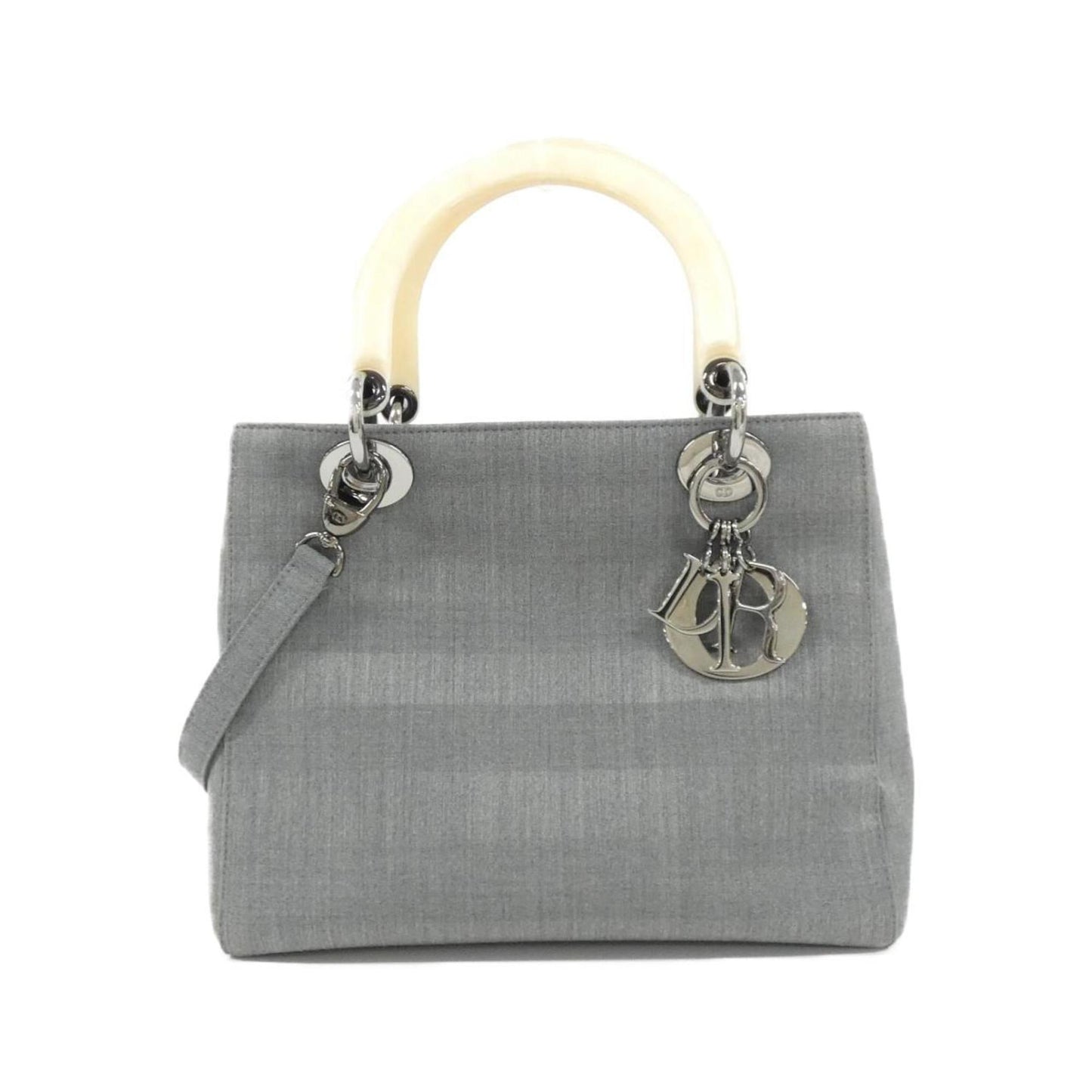 Christian Dior Beige Gray Canvas Handbag ()