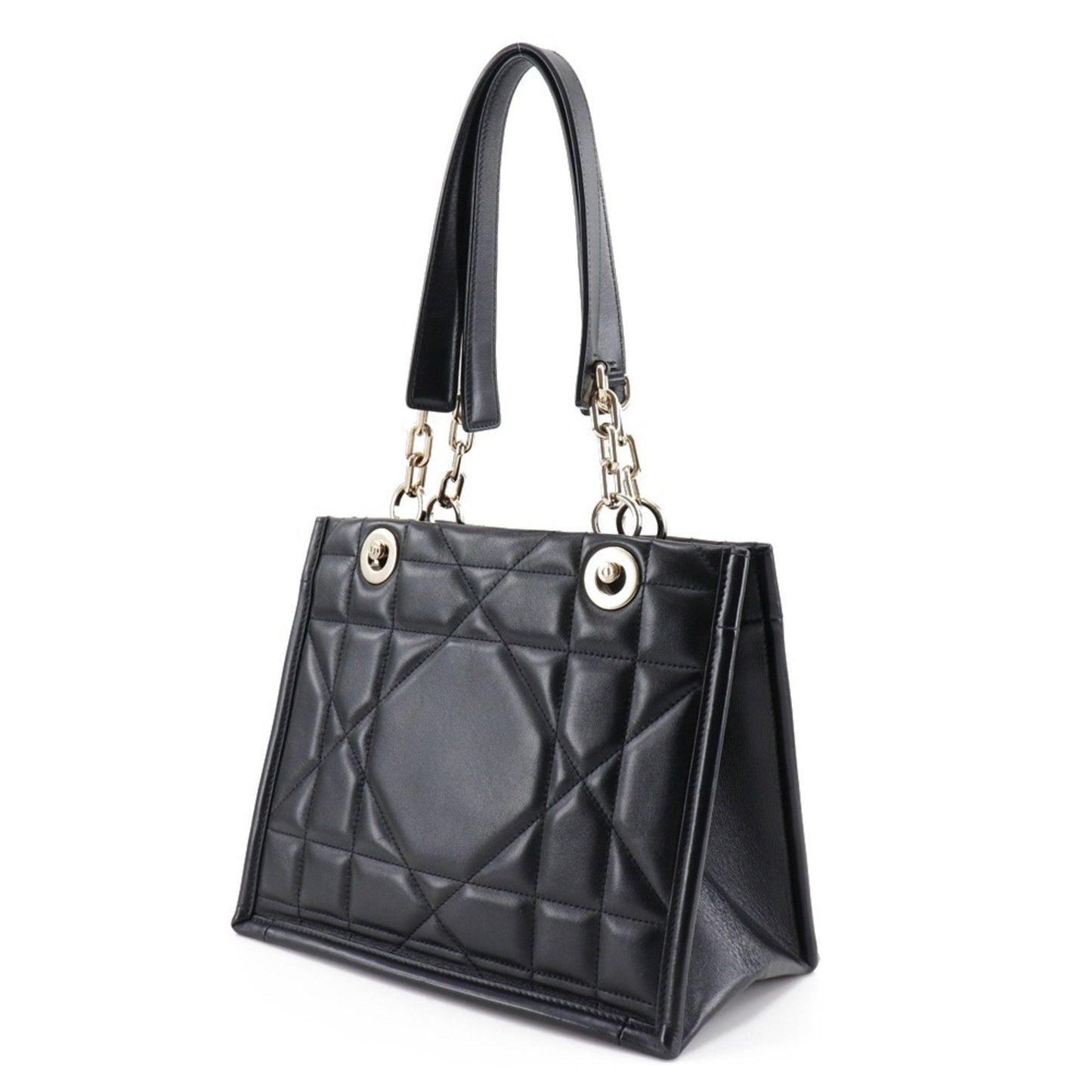 Christian Dior Black Leather Tote Bag ()