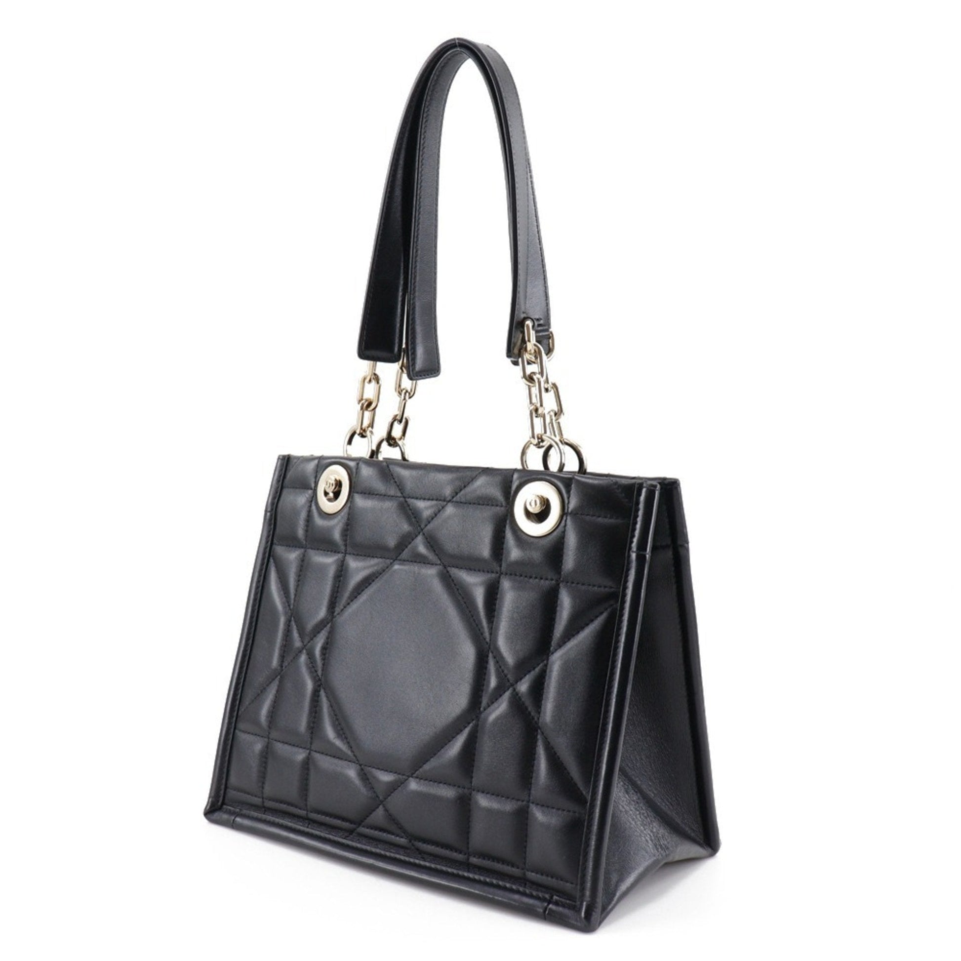 Christian Dior Black Leather Tote Bag ()