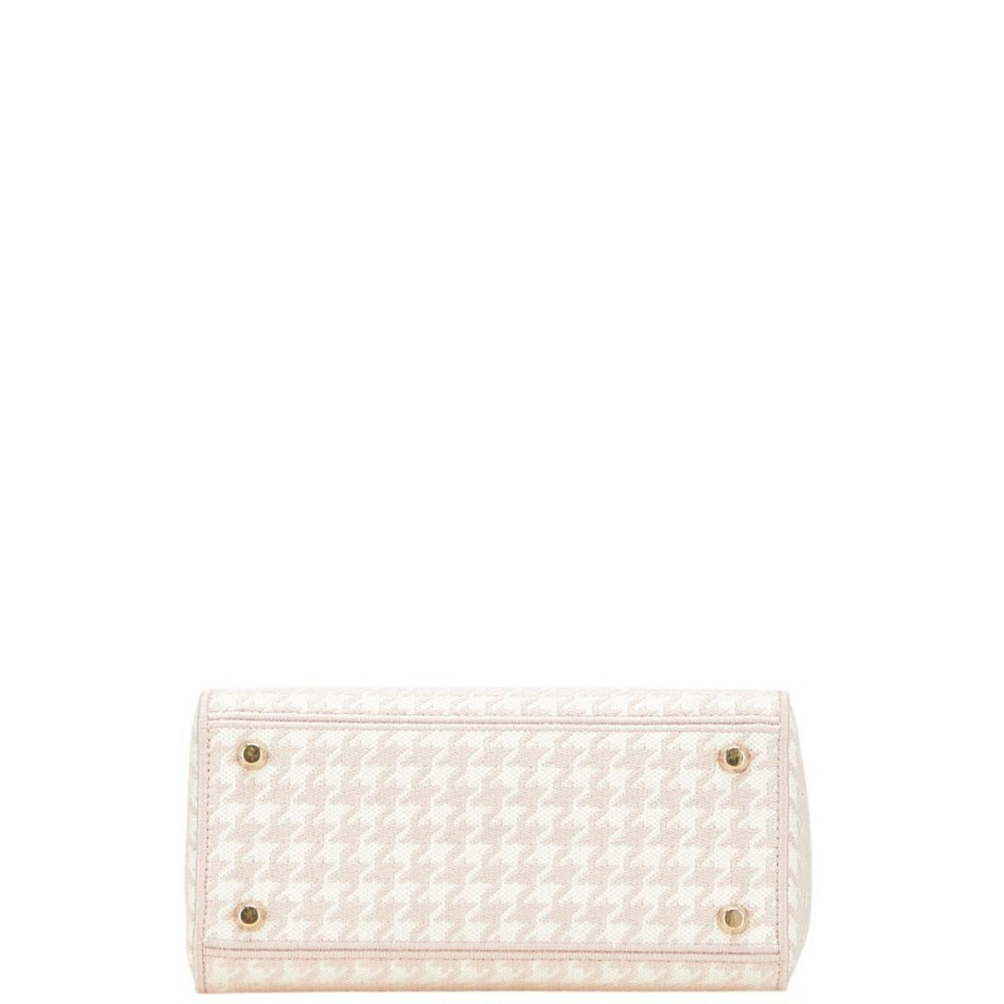 Christian Dior Lady Dior Pink White Canvas Handbag Shoulder Bag ()