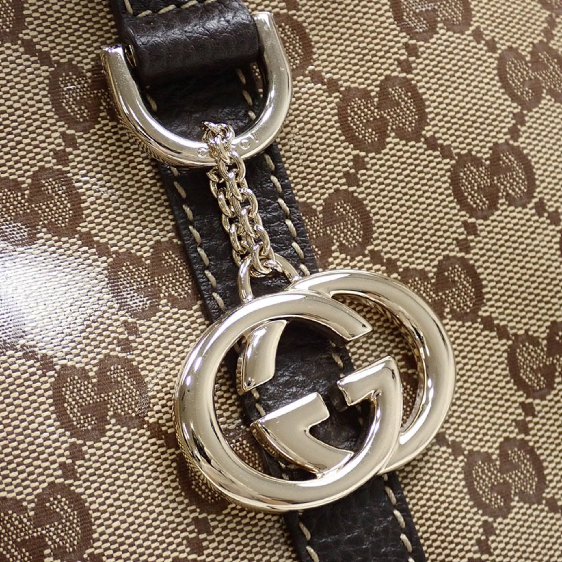 Gucci Leather Canvas Shoulder Bag