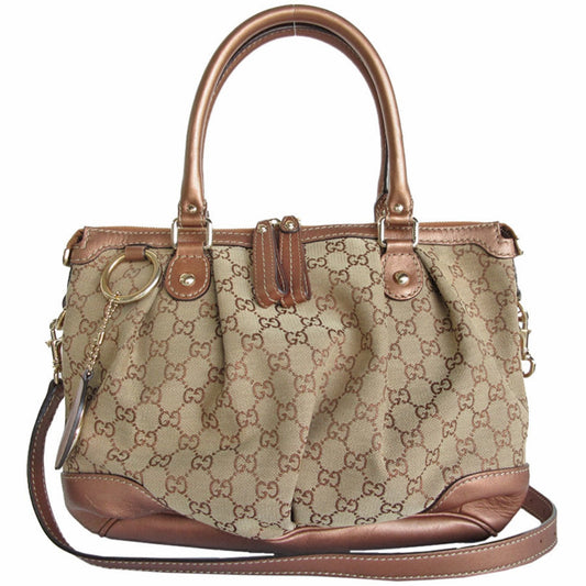 Gucci Leather Canvas Shoulder Bag