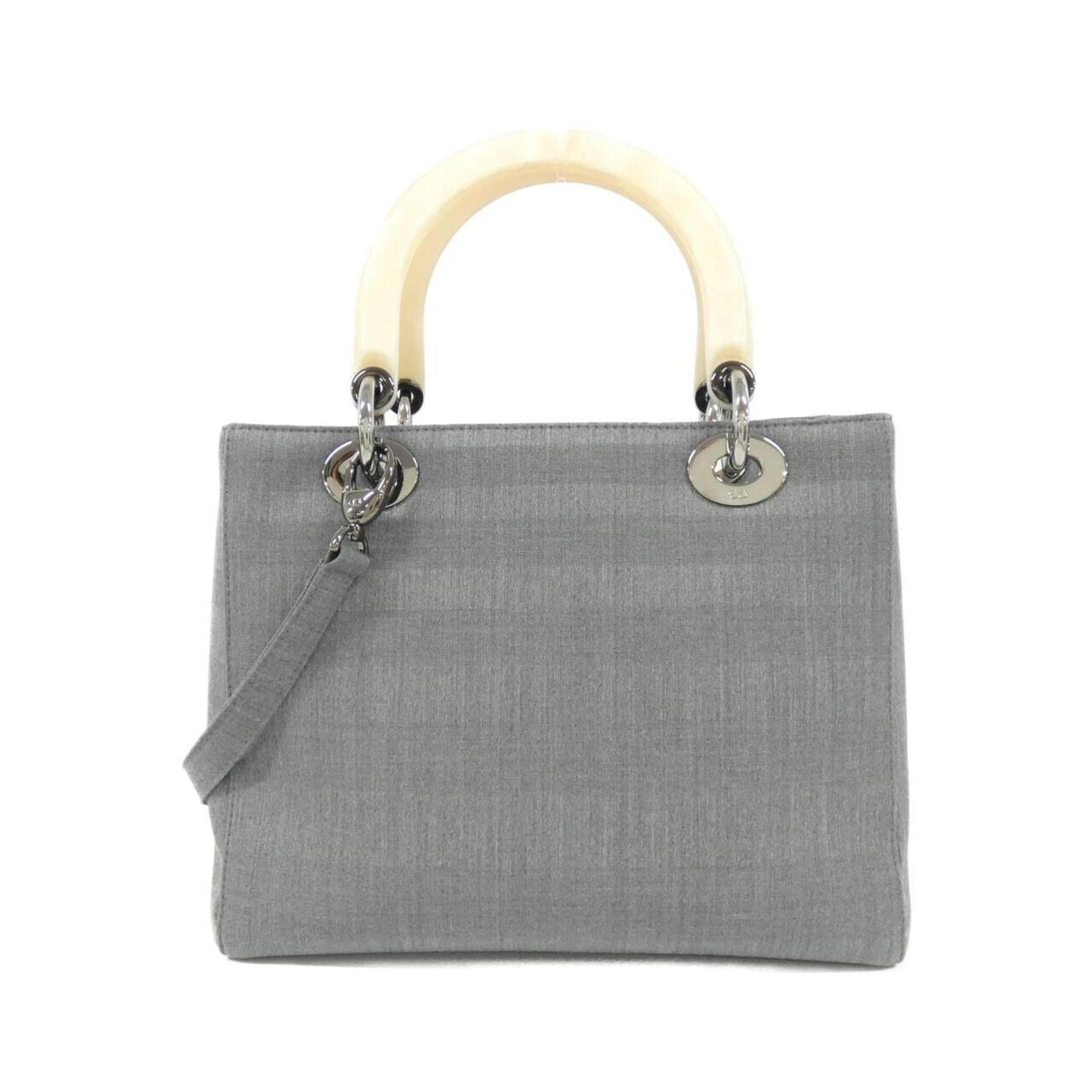 Christian Dior Beige Gray Canvas Handbag ()