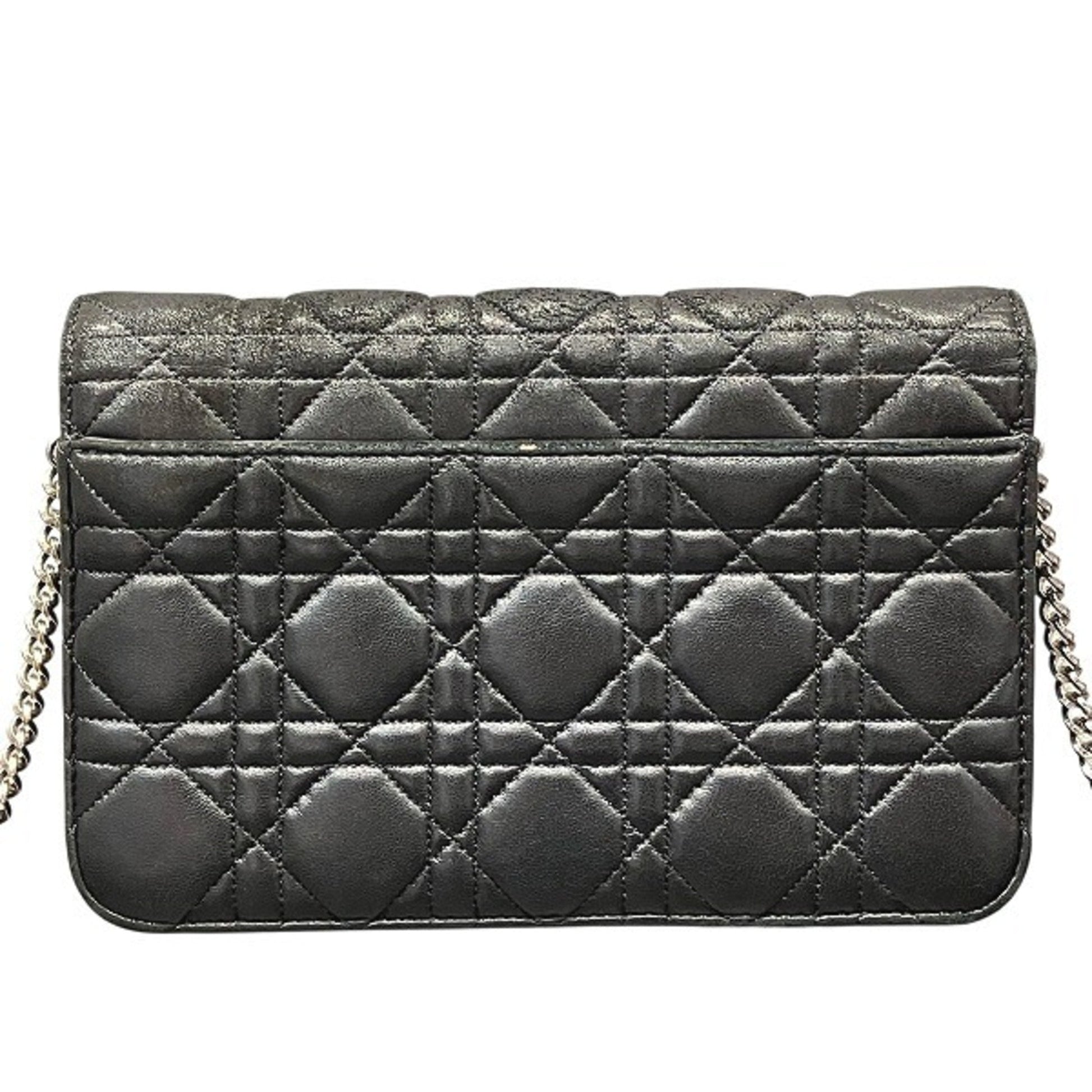 Christian Dior Black Leather Shoulder Bag ()