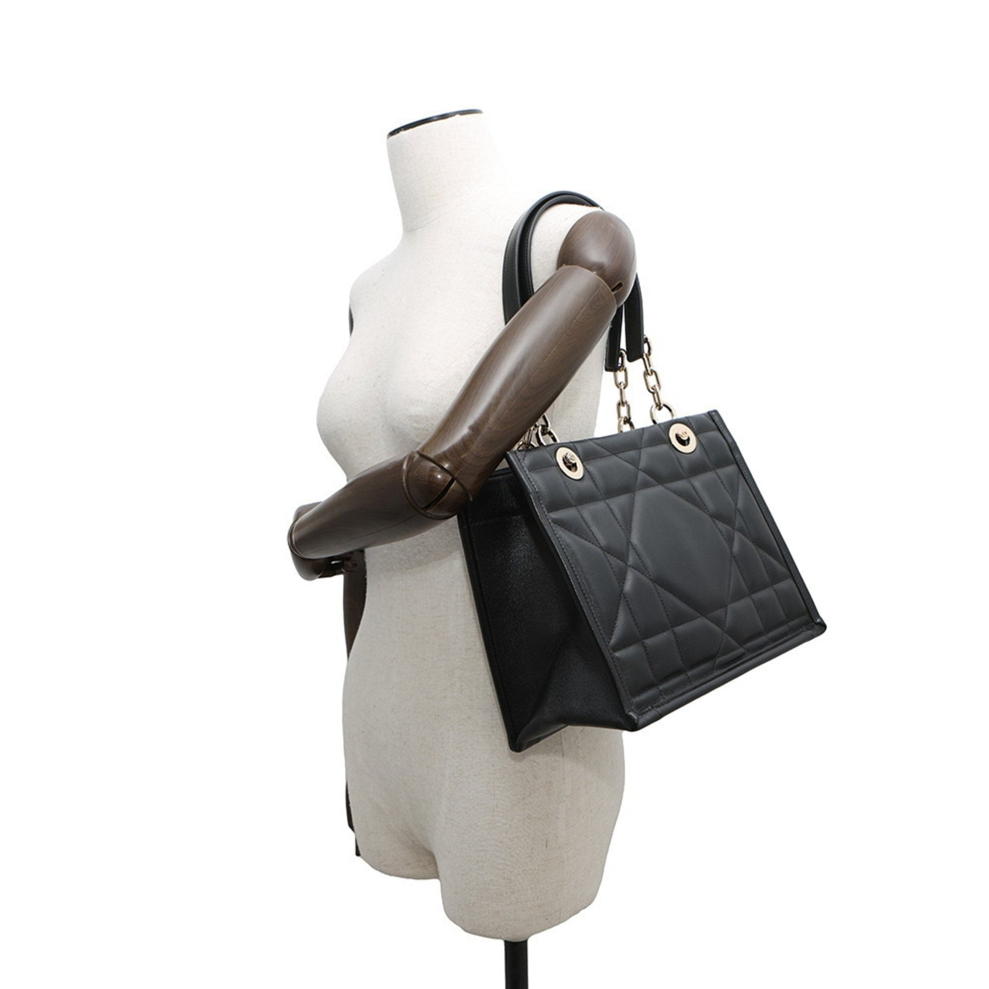 Christian Dior Black Leather Tote Bag ()