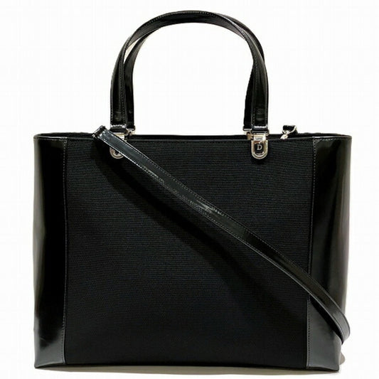 Christian Dior Black Canvas Pouch Shoulder Bag Tote Bag ()