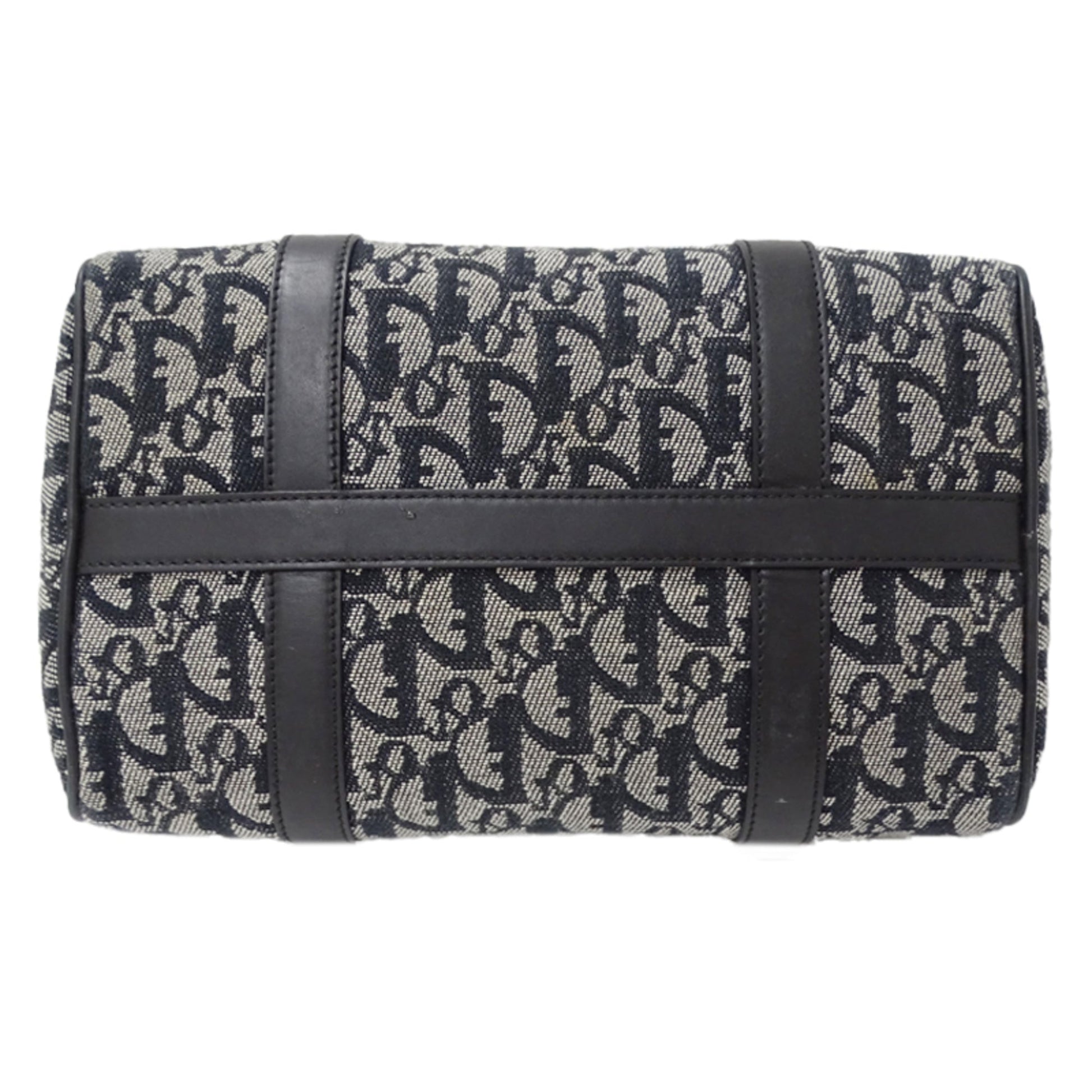 Christian Dior Black Canvas Boston Bag Handbag ()