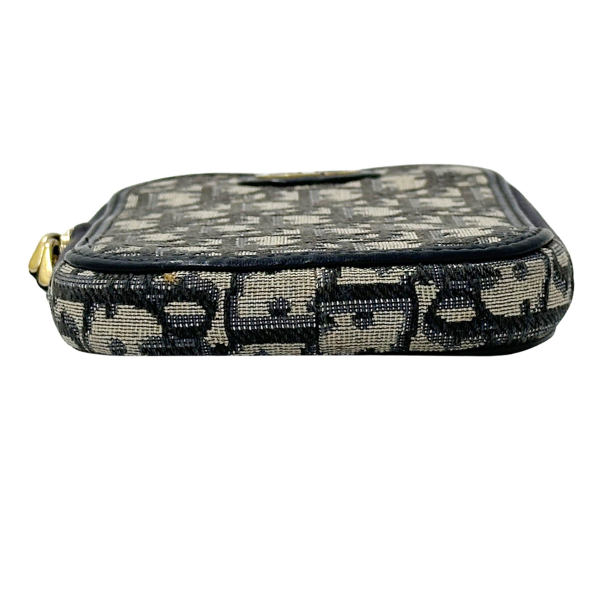 Christian Dior Beige Navy Jacquard Shoulder Bag ()
