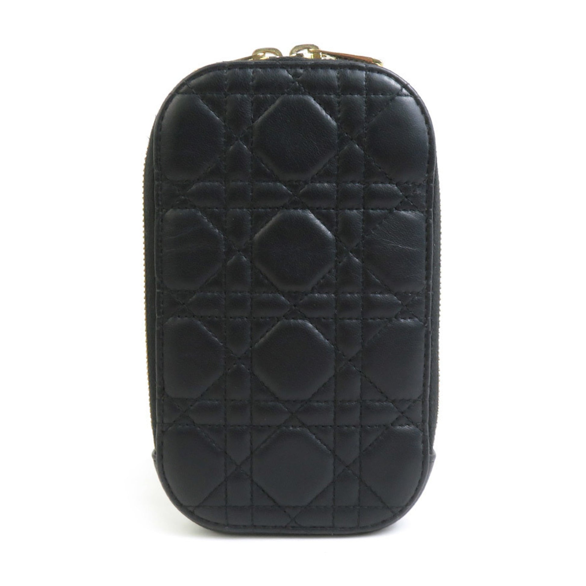 Christian Dior Black Gold Leather Metal Shoulder Bag ()