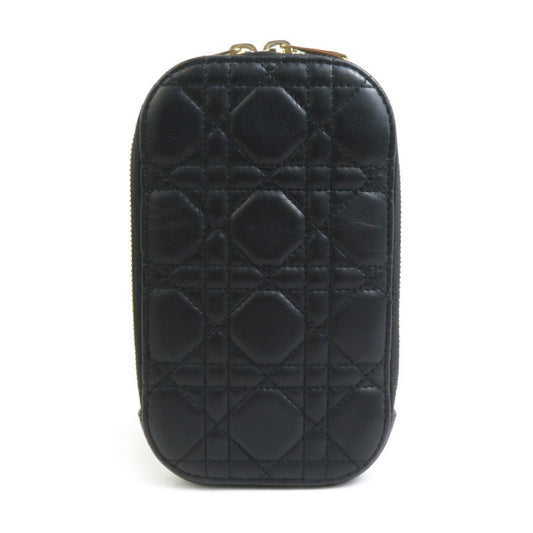 Christian Dior Black Gold Leather Metal Shoulder Bag ()