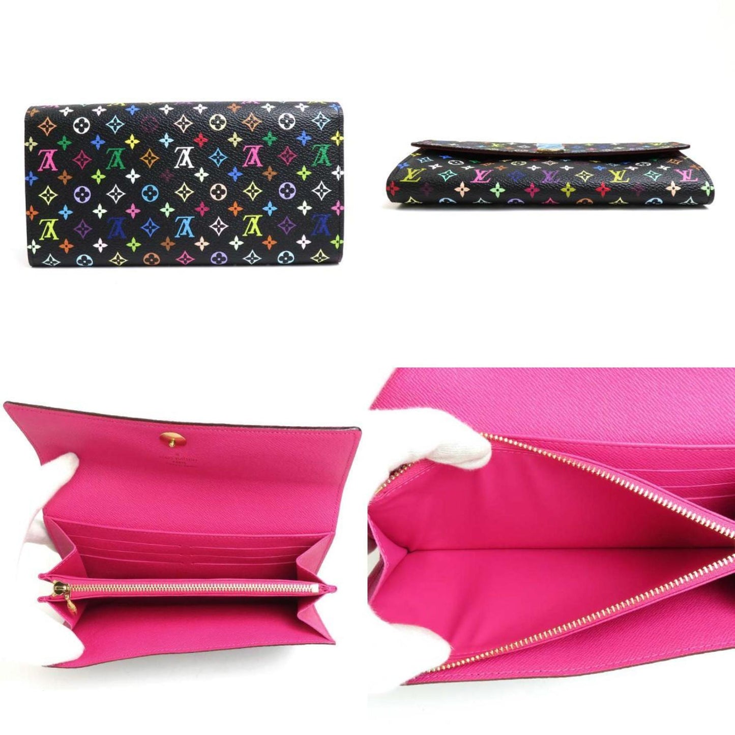 LOUIS VUITTON Long Wallet Monogram Multicolor Portefeuille Sarah Noir Unisex M60273