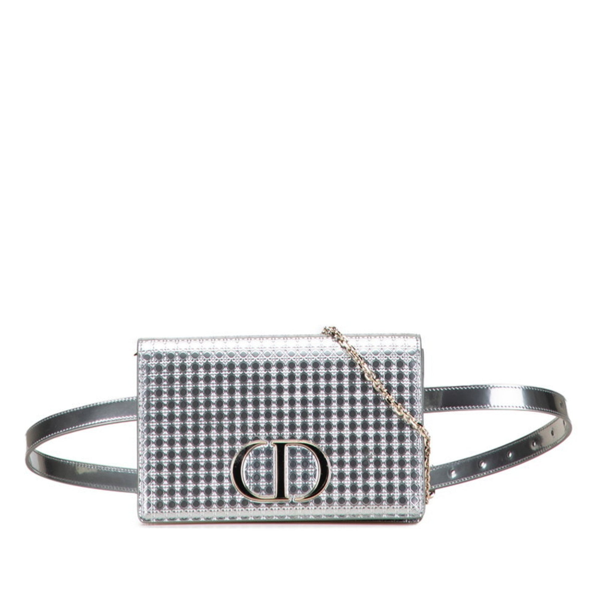 Christian Dior Silver Leather Shoulder Bag ()