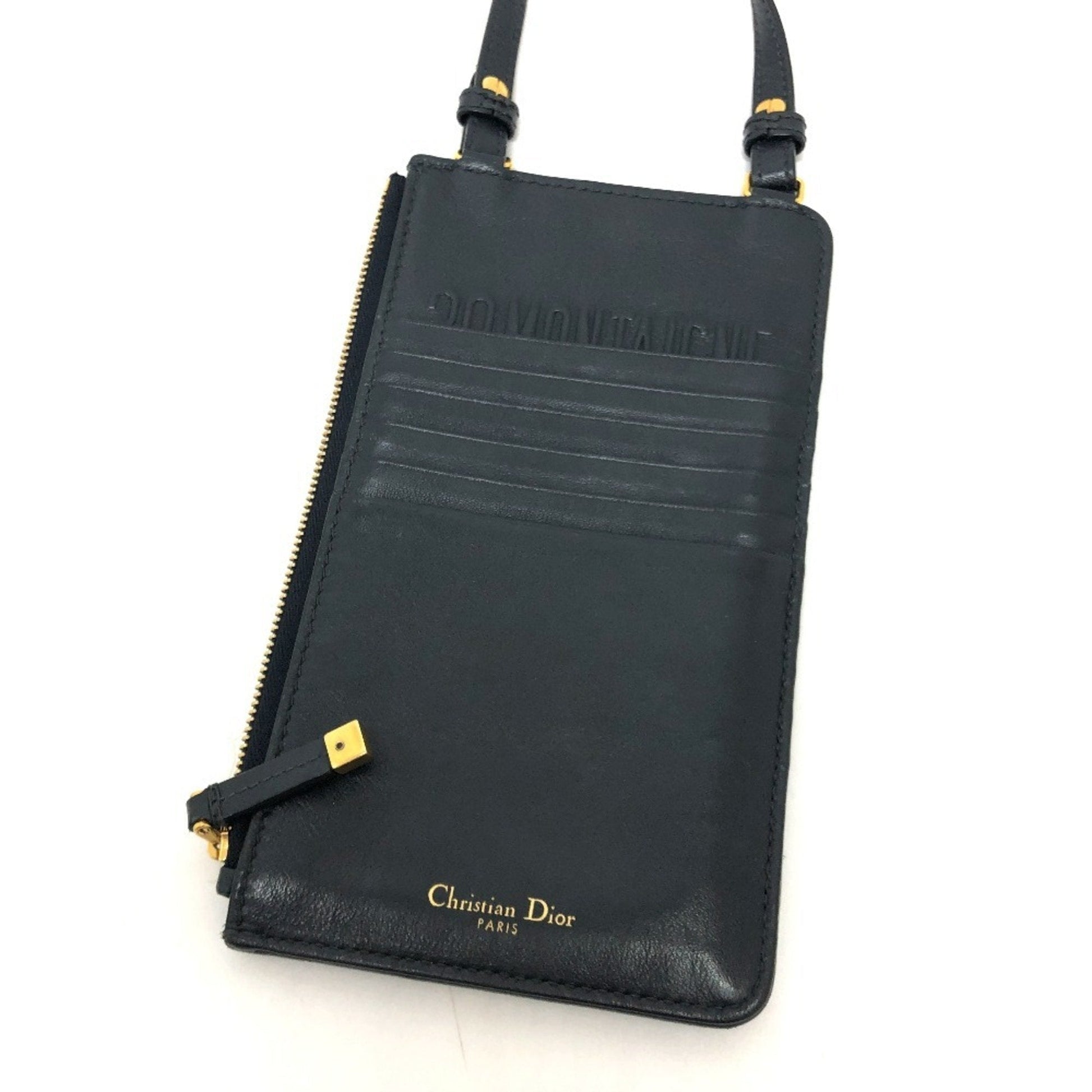 Christian Dior Navy Canvas Shoulder Bag ()