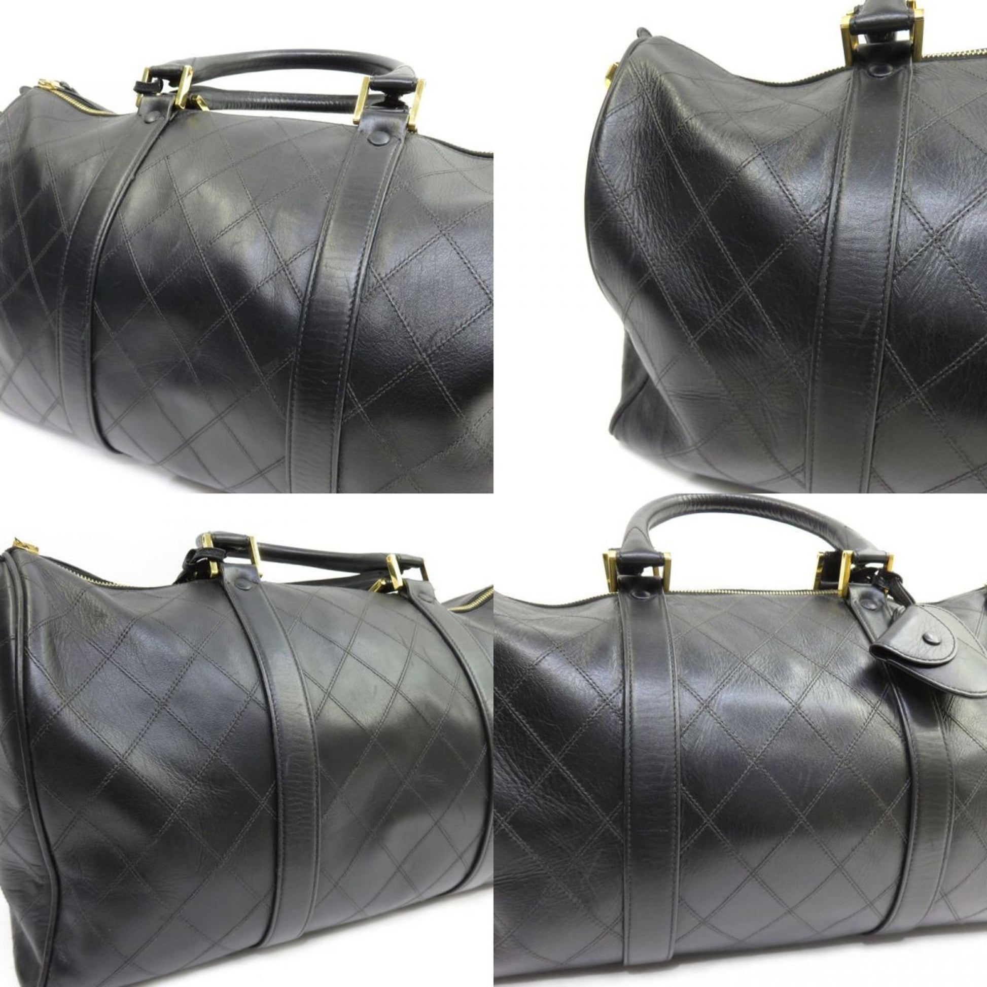 CHANEL Bicolor Boston Bag Handbag