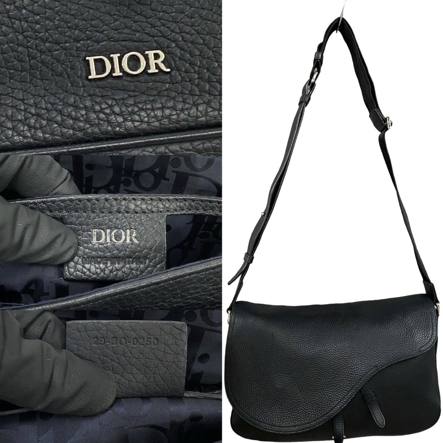 Christian Dior Black Leather Shoulder Bag ()