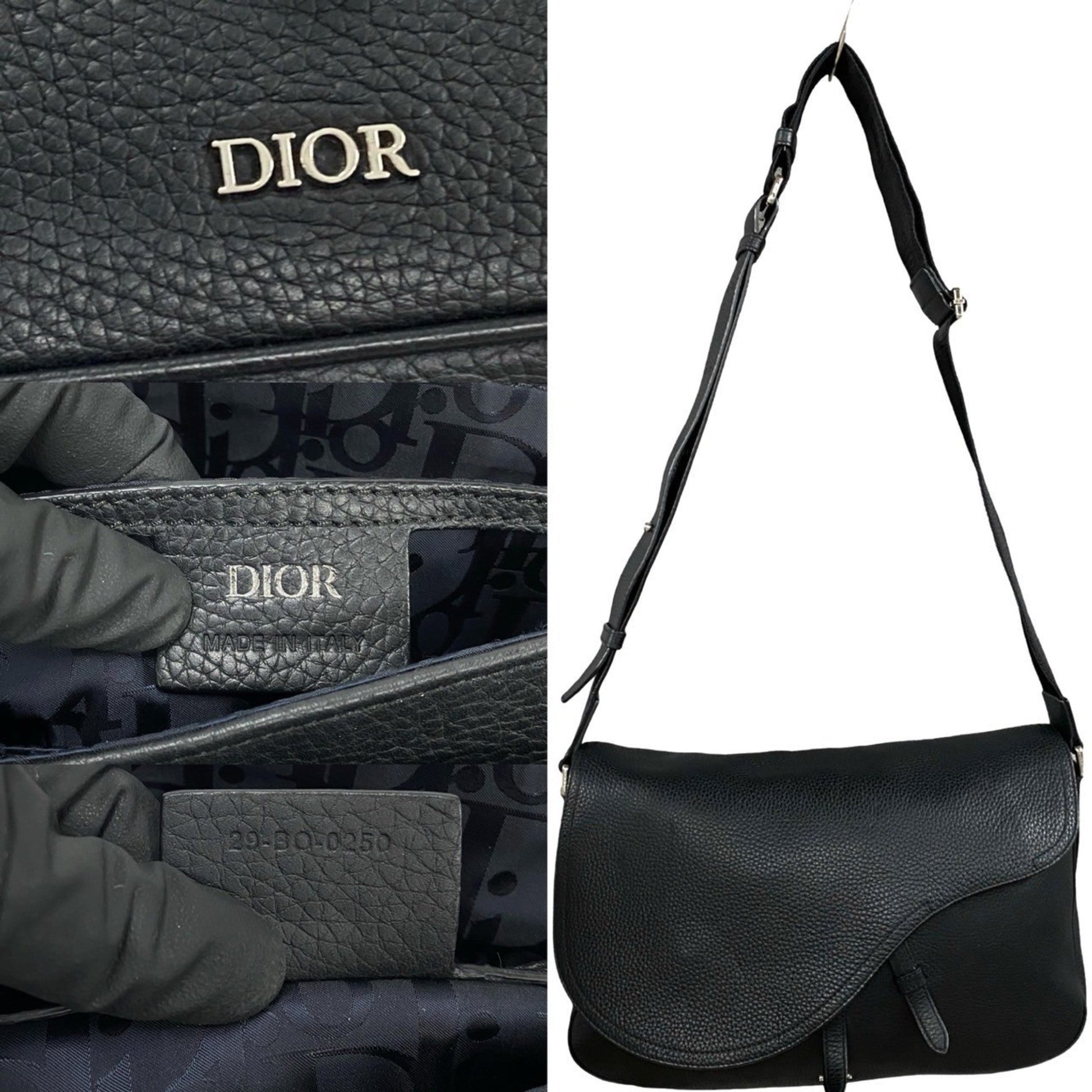 Christian Dior Black Leather Shoulder Bag ()
