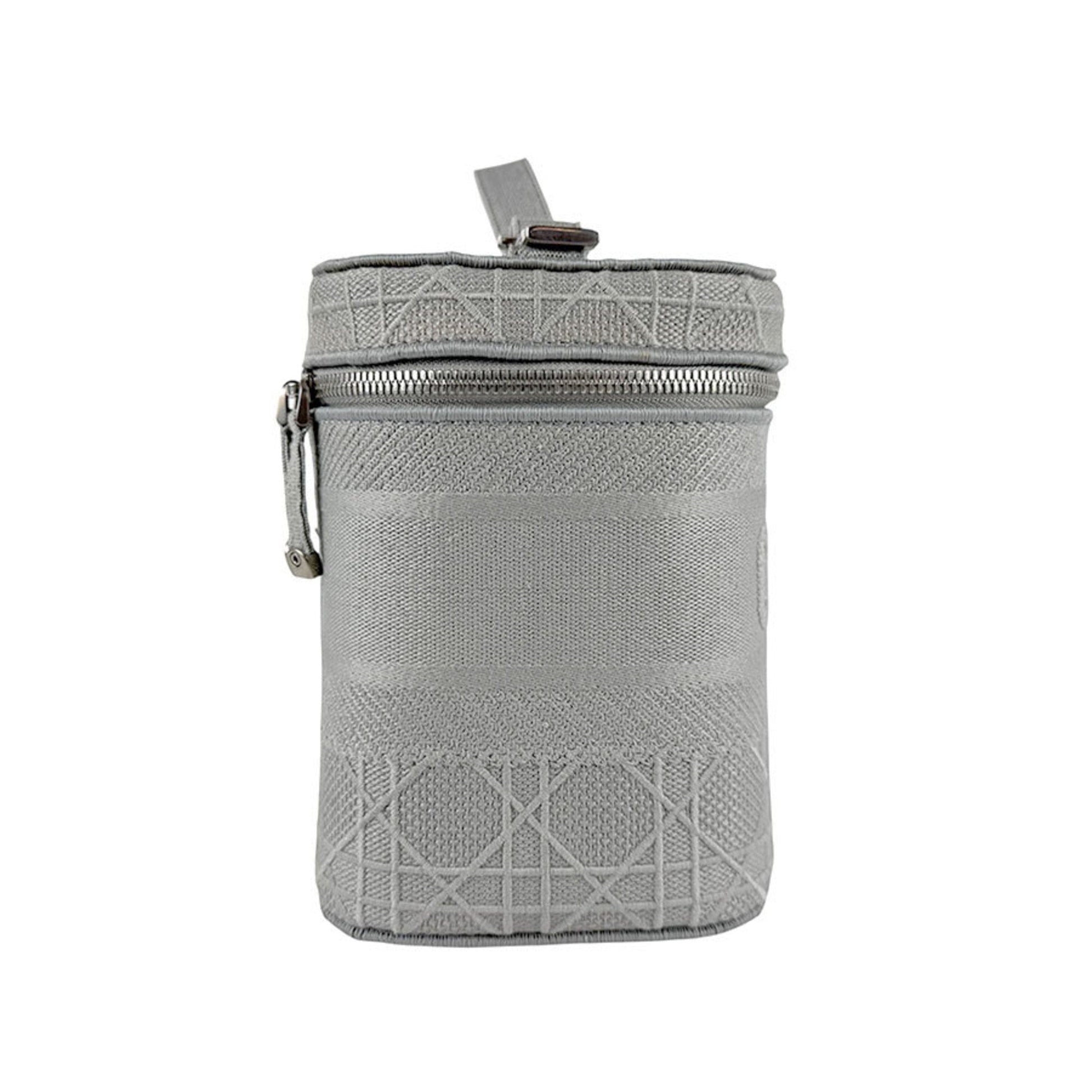 Christian Dior Gray Canvas Handbag Vanity Bag ()