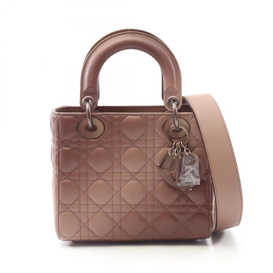 Christian Dior Lady Dior Pink Leather Handbag ()