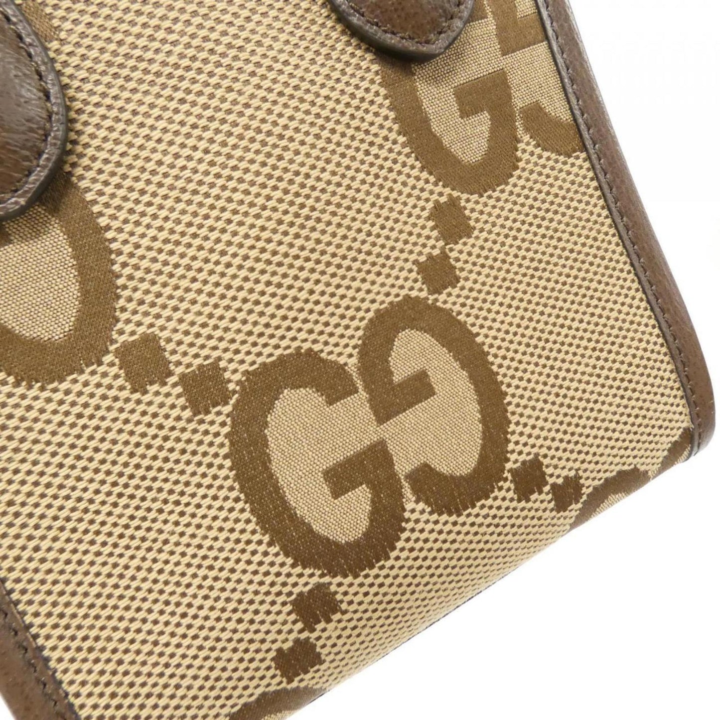 Gucci Leather Canvas Handbag