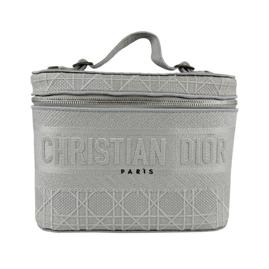 Christian Dior Gray Canvas Handbag Vanity Bag ()