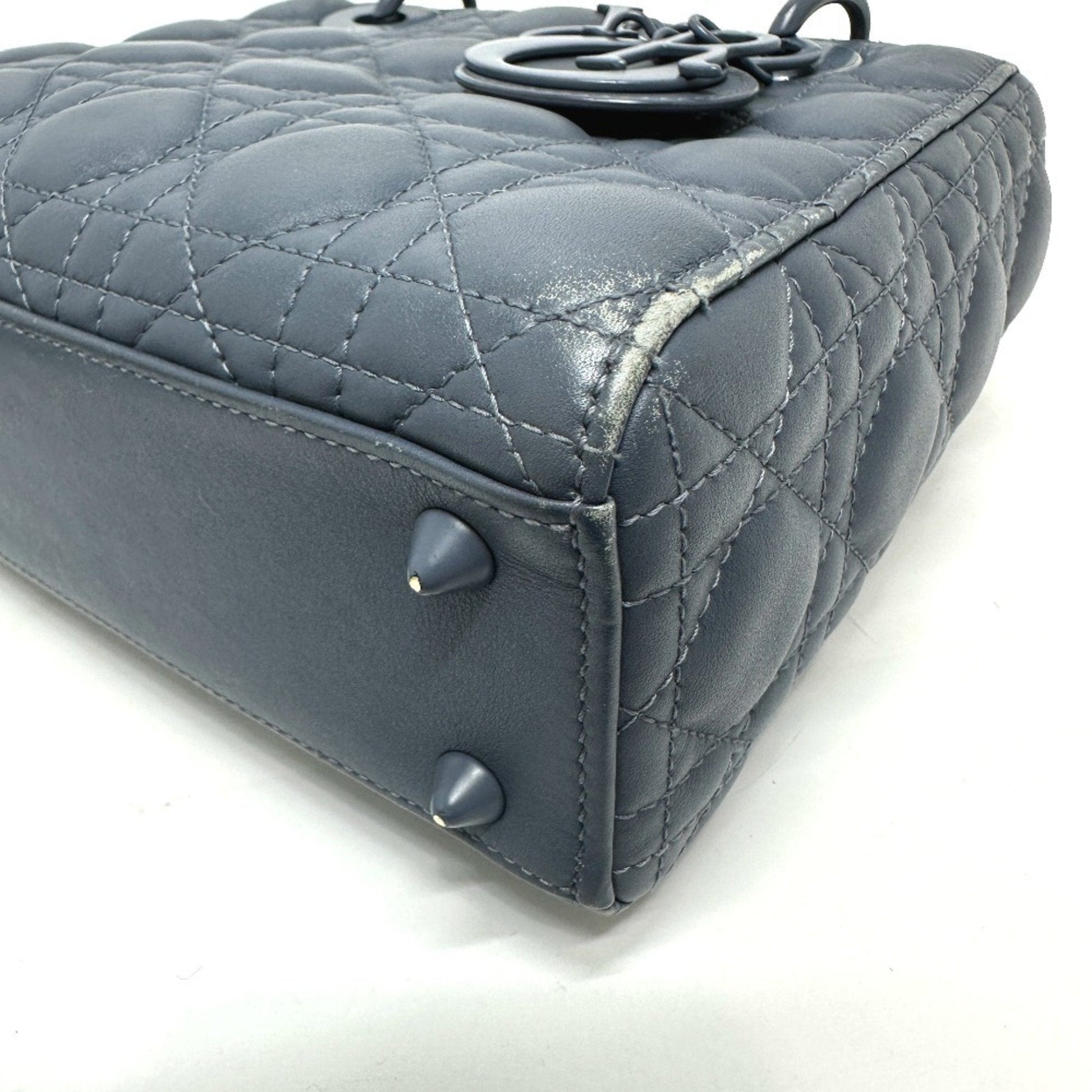 Christian Dior Blue Leather Handbag Shoulder Bag ()