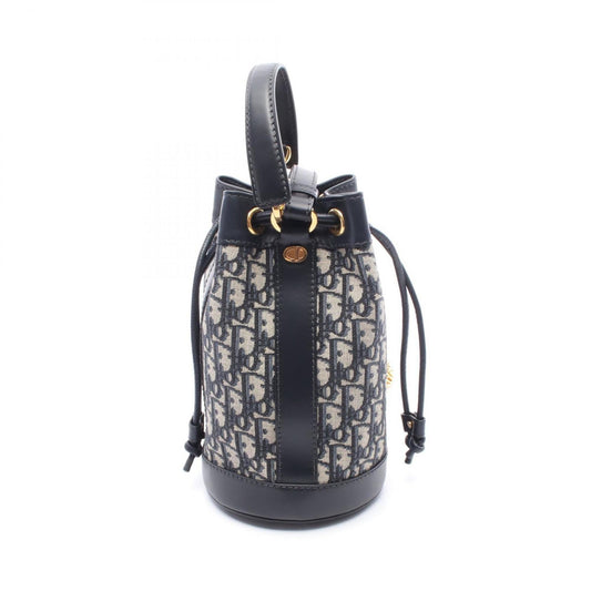 Christian Dior Gray Navy Canvas Leather Backpack ()