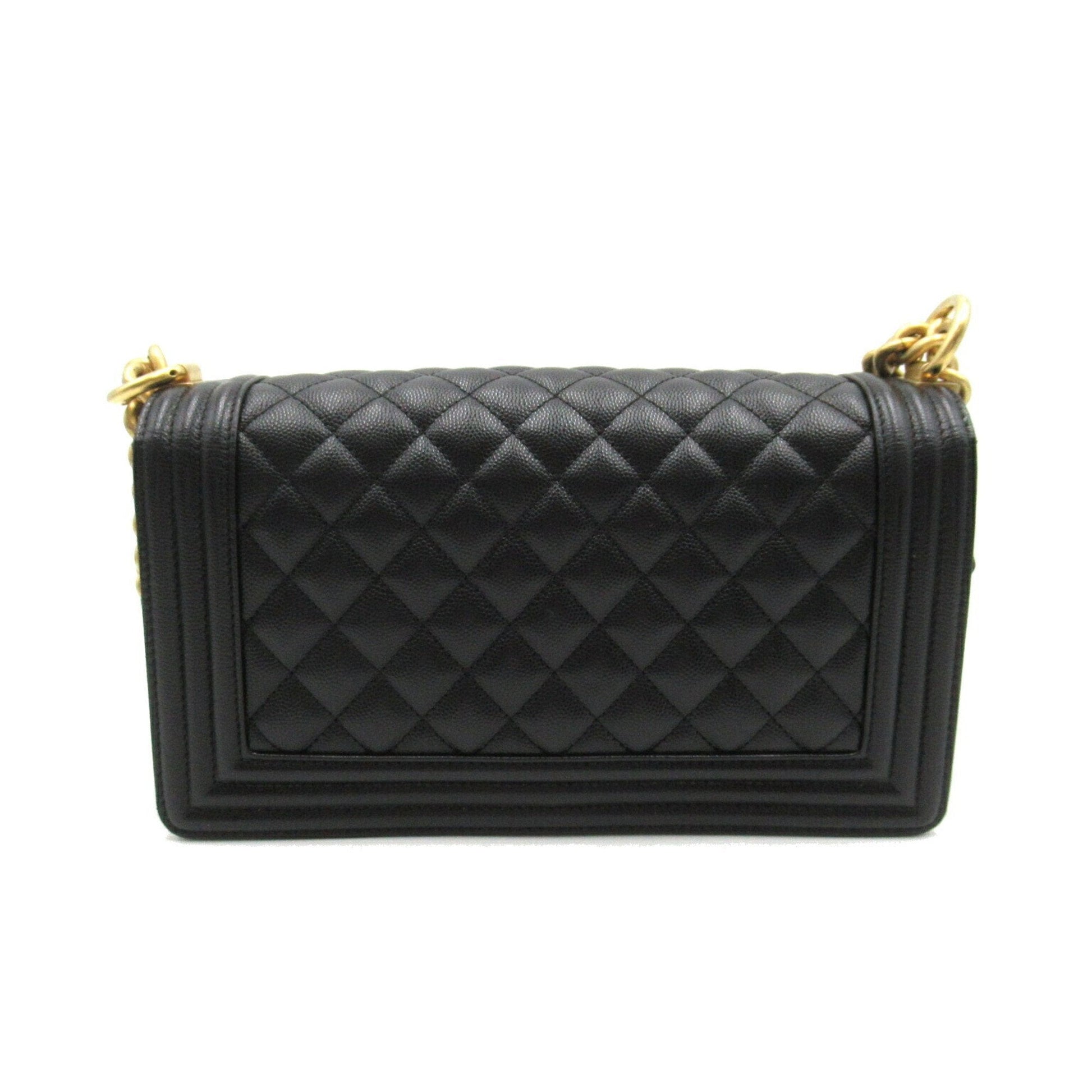 CHANEL Boy Chanel Chain Shoulder Bag, Caviar Skin (Grained Calf), Women's, Black, A67086