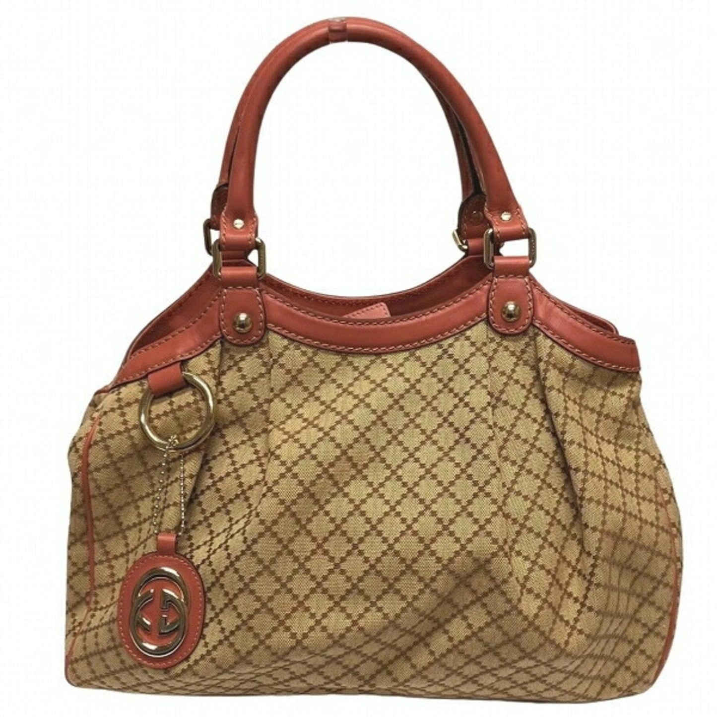 Gucci Leather Canvas Handbag