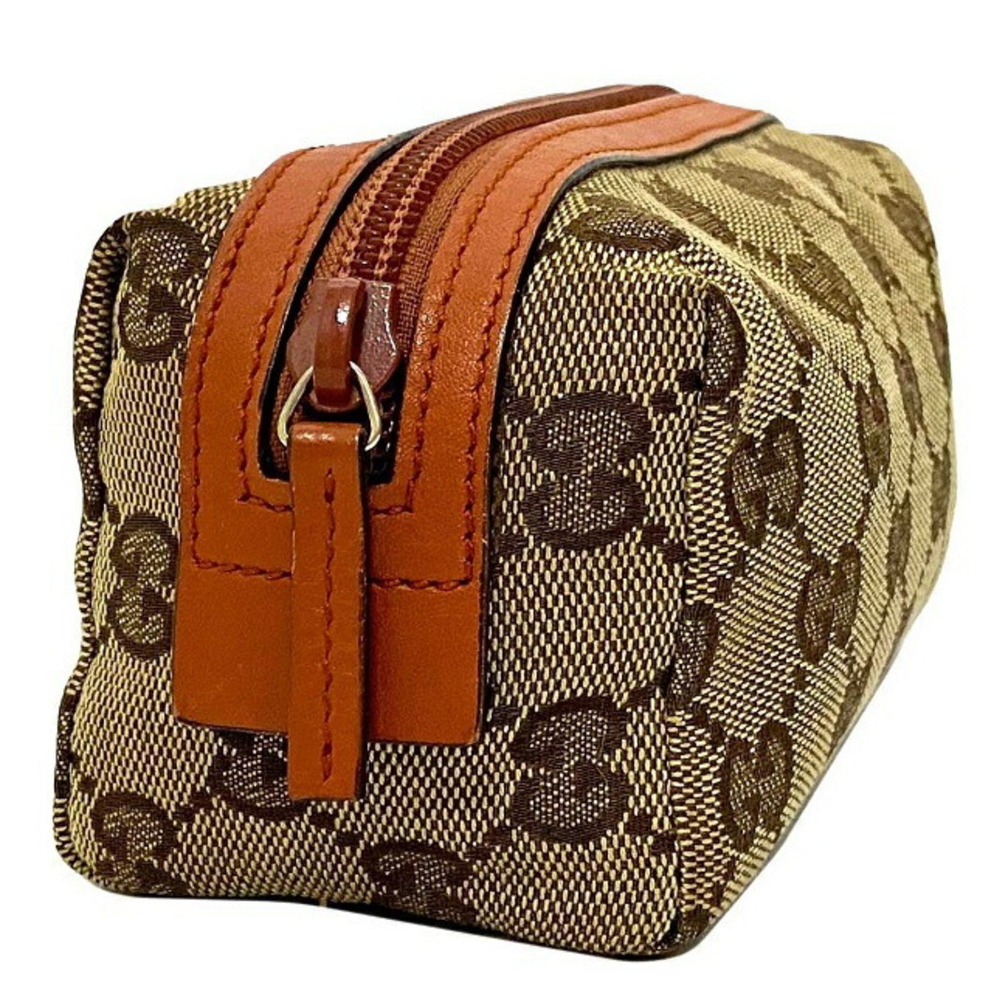 Gucci Beige Leather Canvas Clutch Style 2