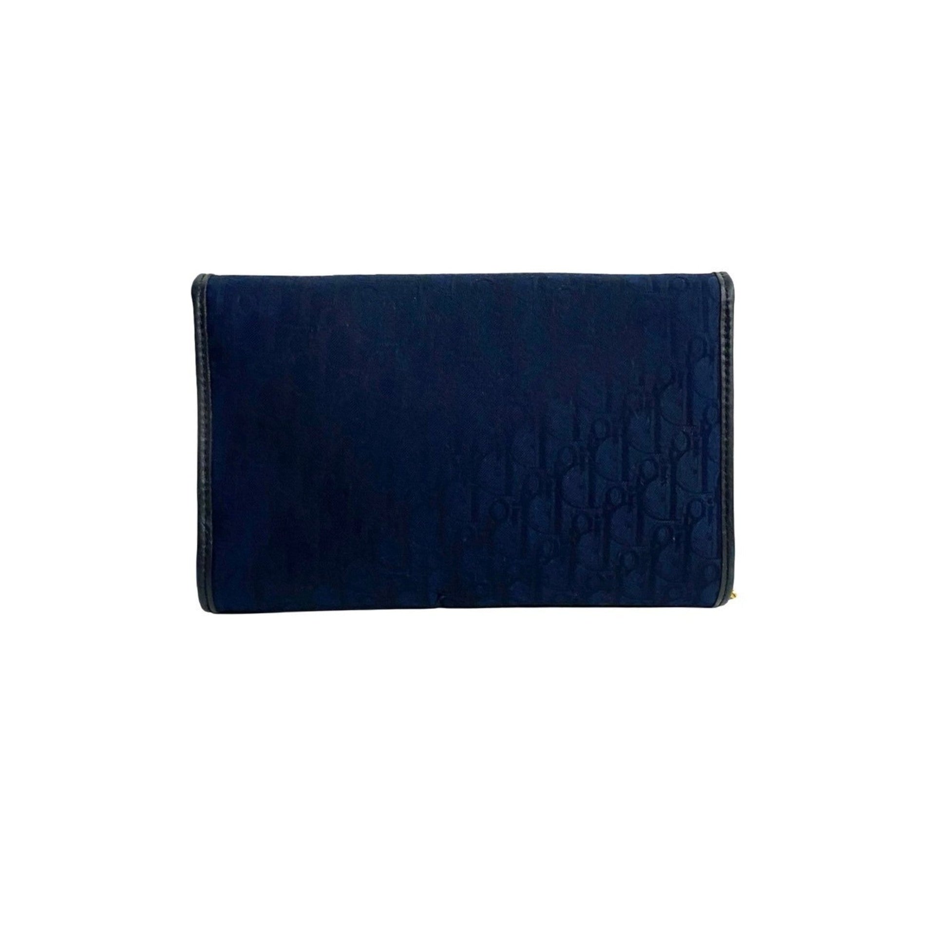 Christian Dior Navy Canvas Leather Pochette Shoulder Bag ()