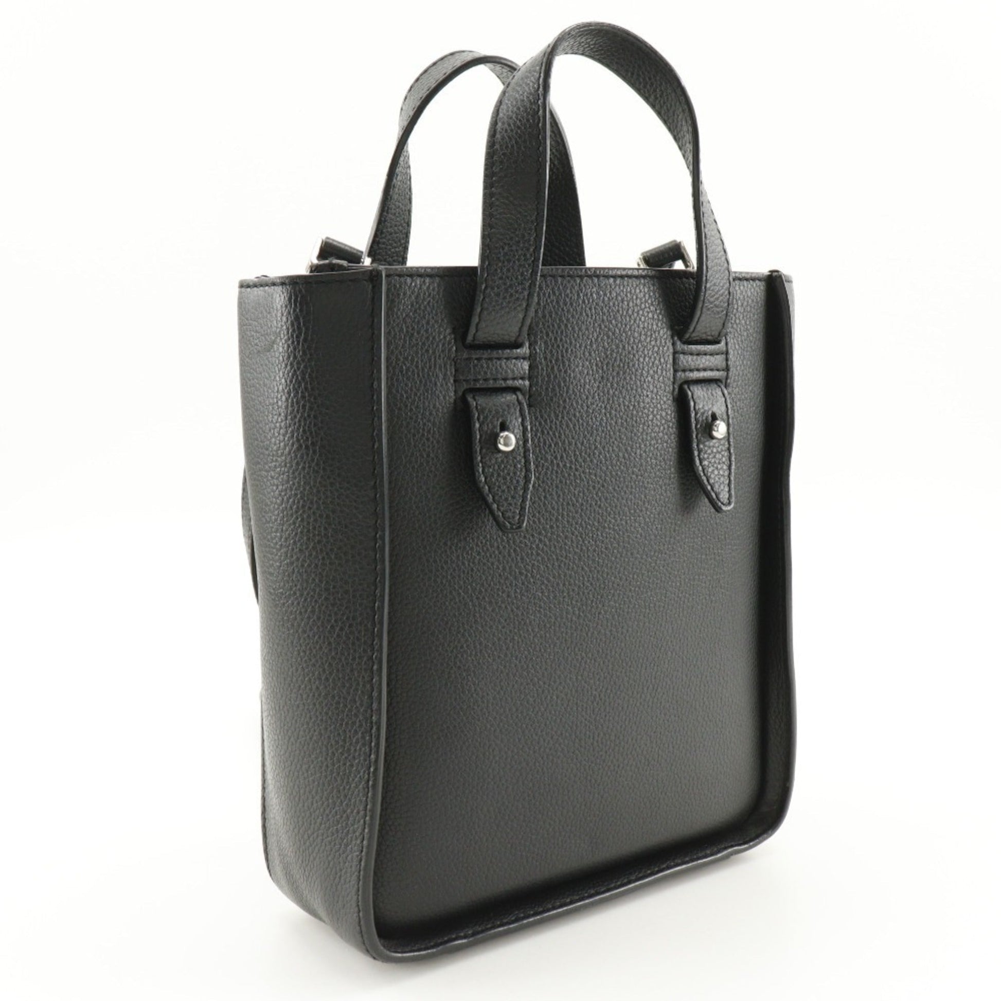 Christian Dior Black Leather Handbag Shoulder Bag Tote Bag ()