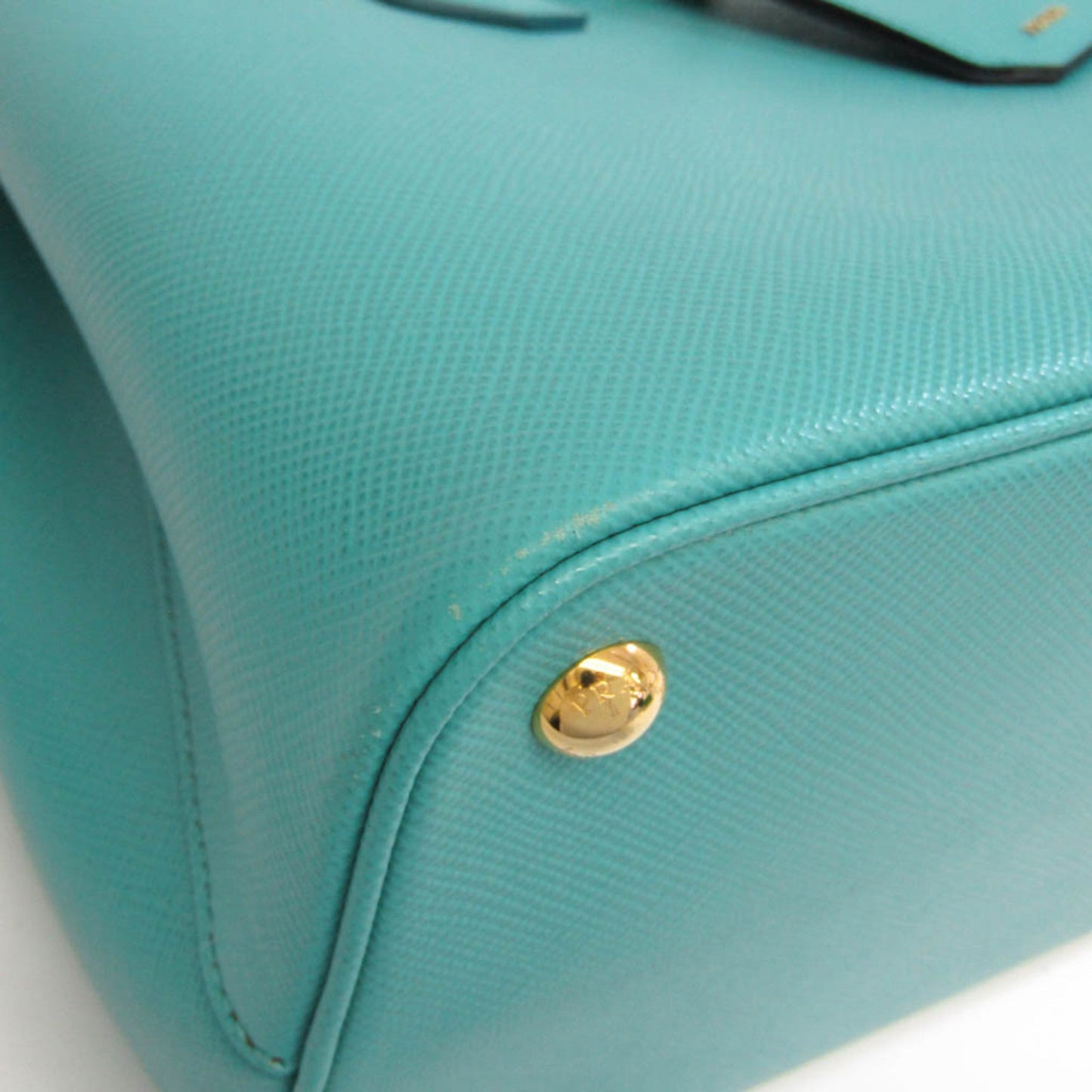 Prada Doubre Medium Women's Leather Shoulder Bag,Tote Bag Green,Navy
