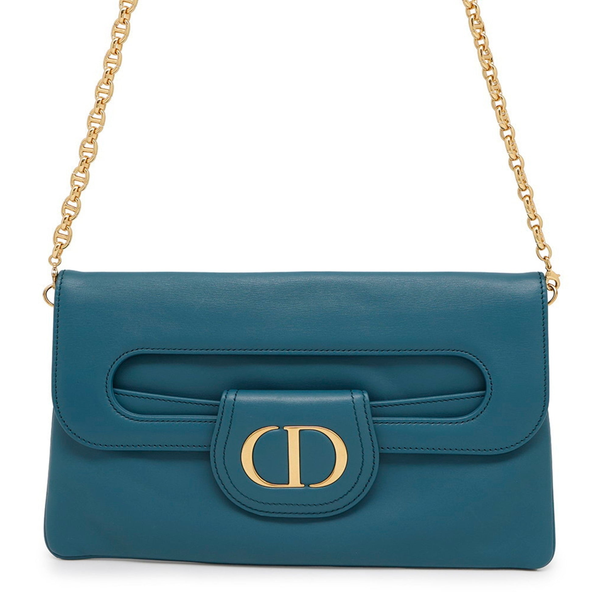 Christian Dior Blue Leather Shoulder Bag ()