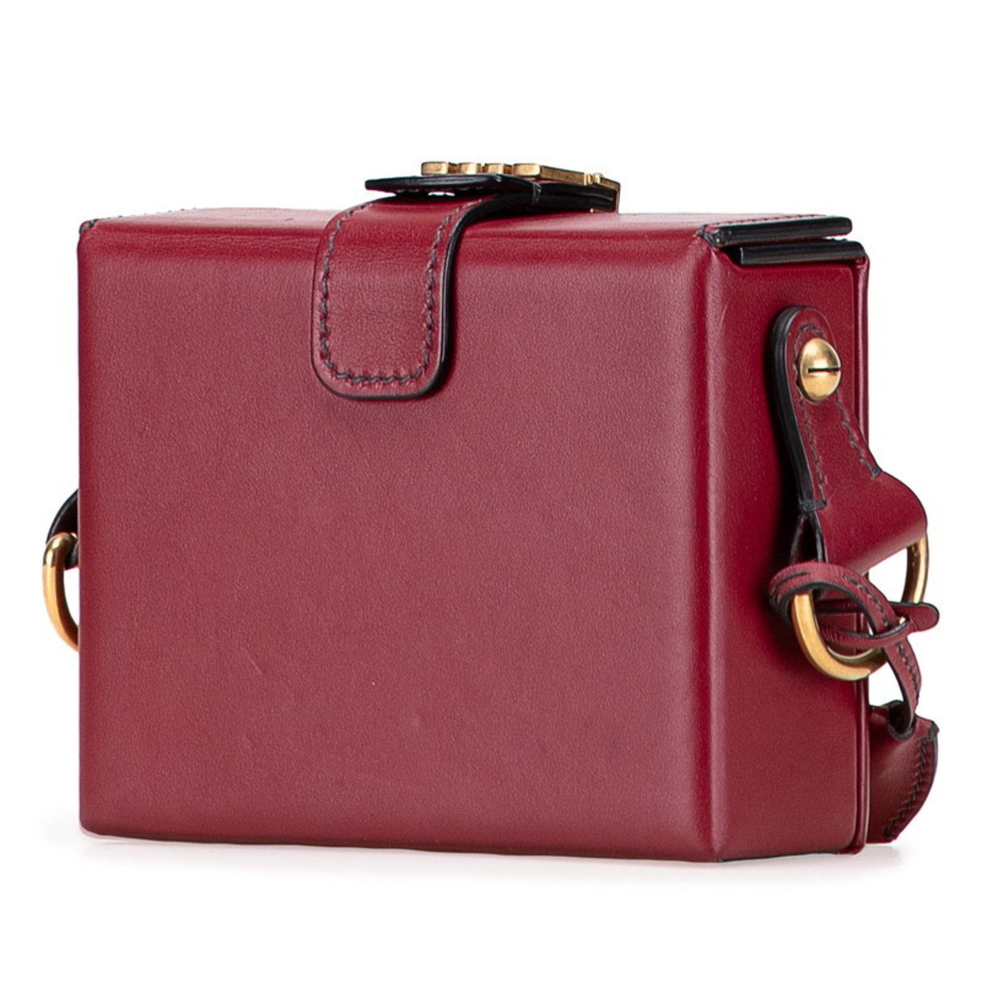 Christian Dior Red Color Leather Shoulder Bag ()