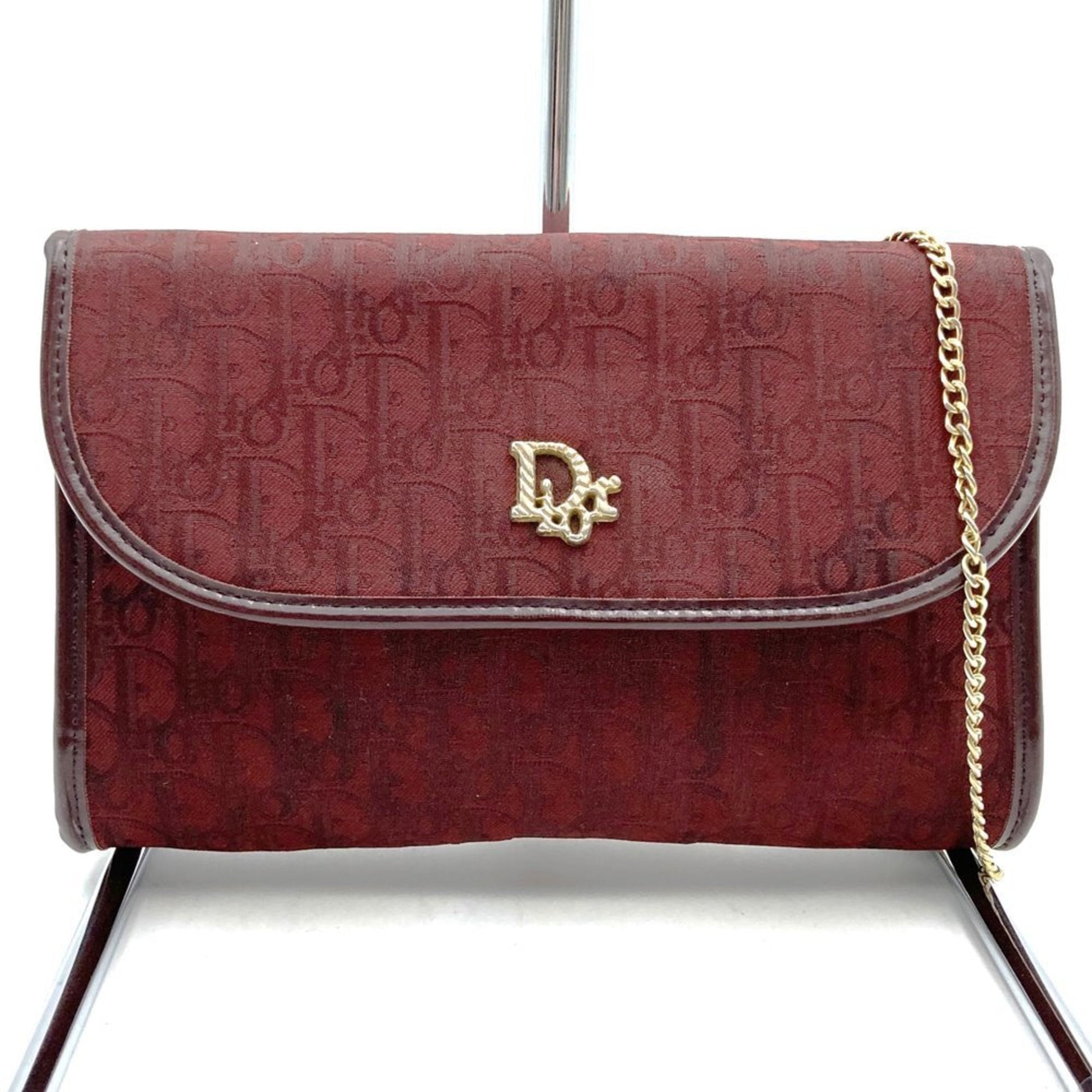 Christian Dior Red Color Canvas Pouch Shoulder Bag ()