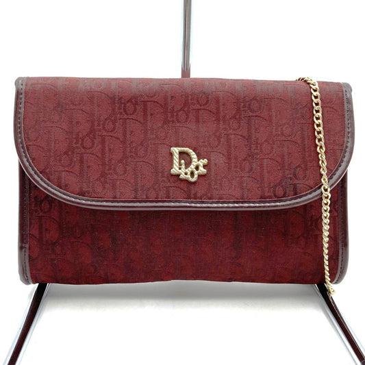 Christian Dior Red Color Canvas Pouch Shoulder Bag ()