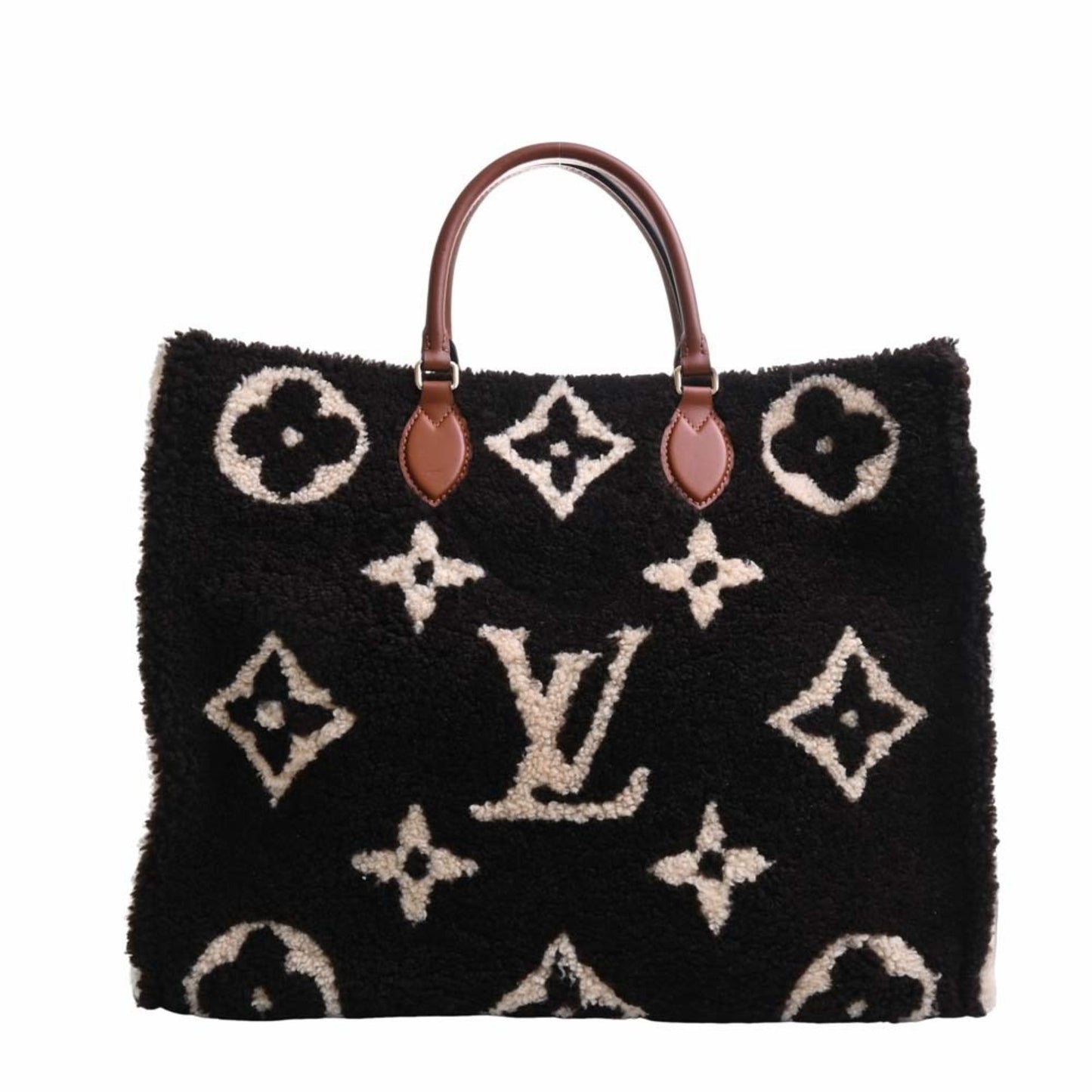 LOUIS VUITTON Monogram Teddy On the Go GM Handbag M55420 Brown/Ivory Women's
