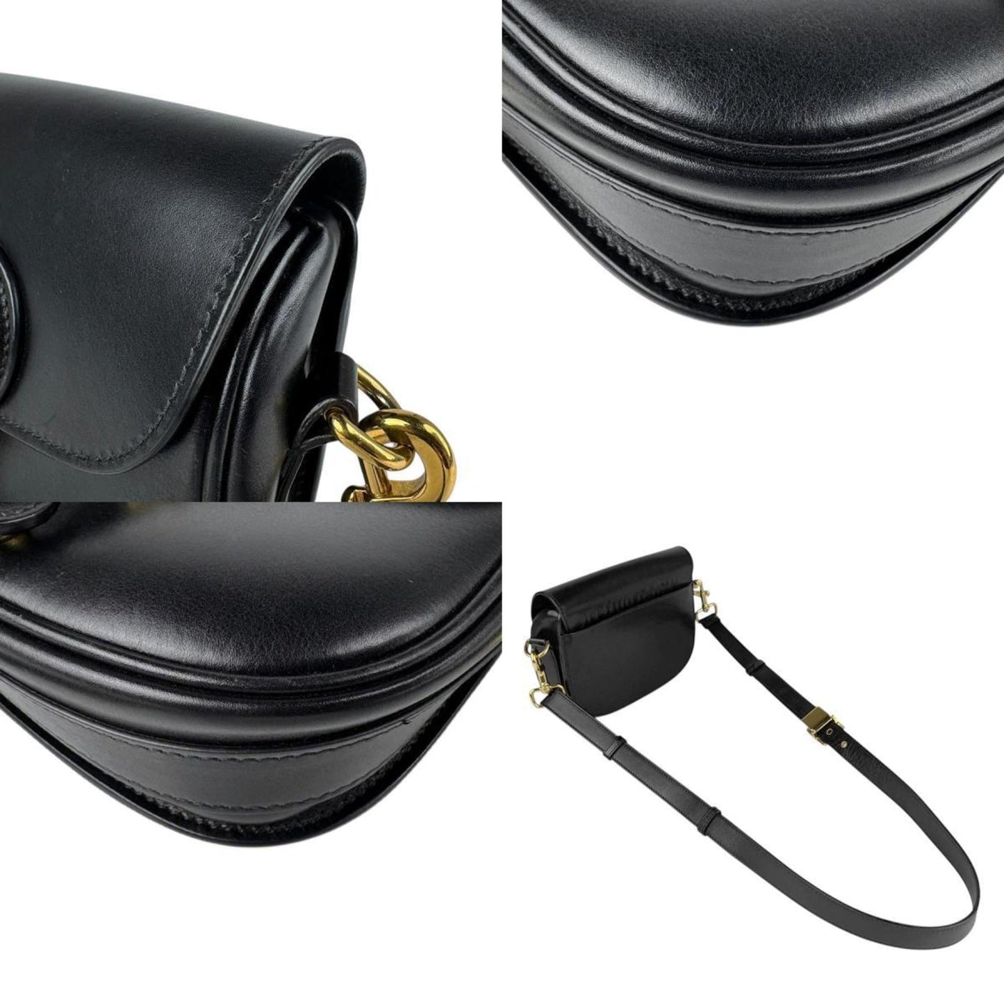Christian Dior Black Leather Shoulder Bag ()