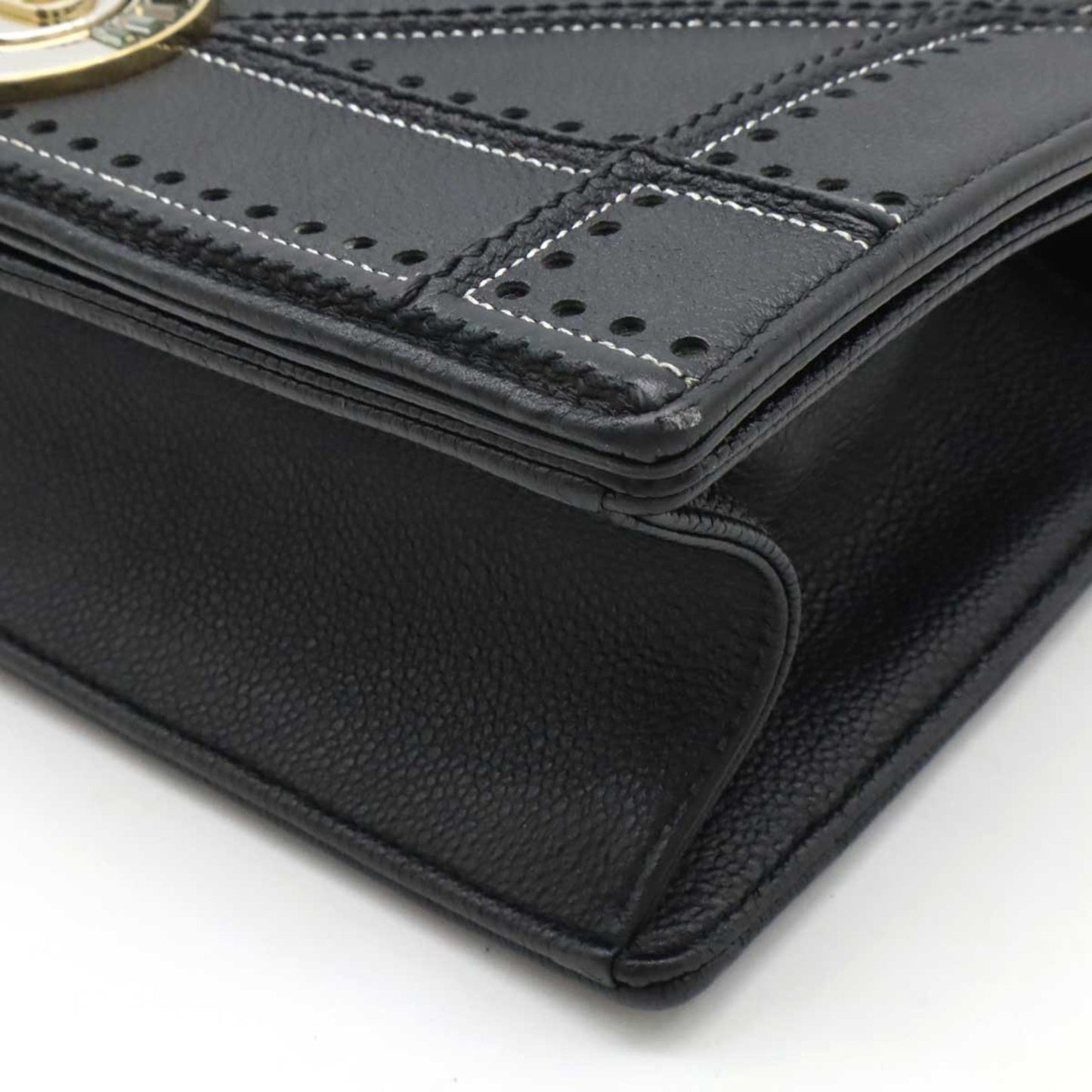 Christian Dior Black Leather Shoulder Bag ()
