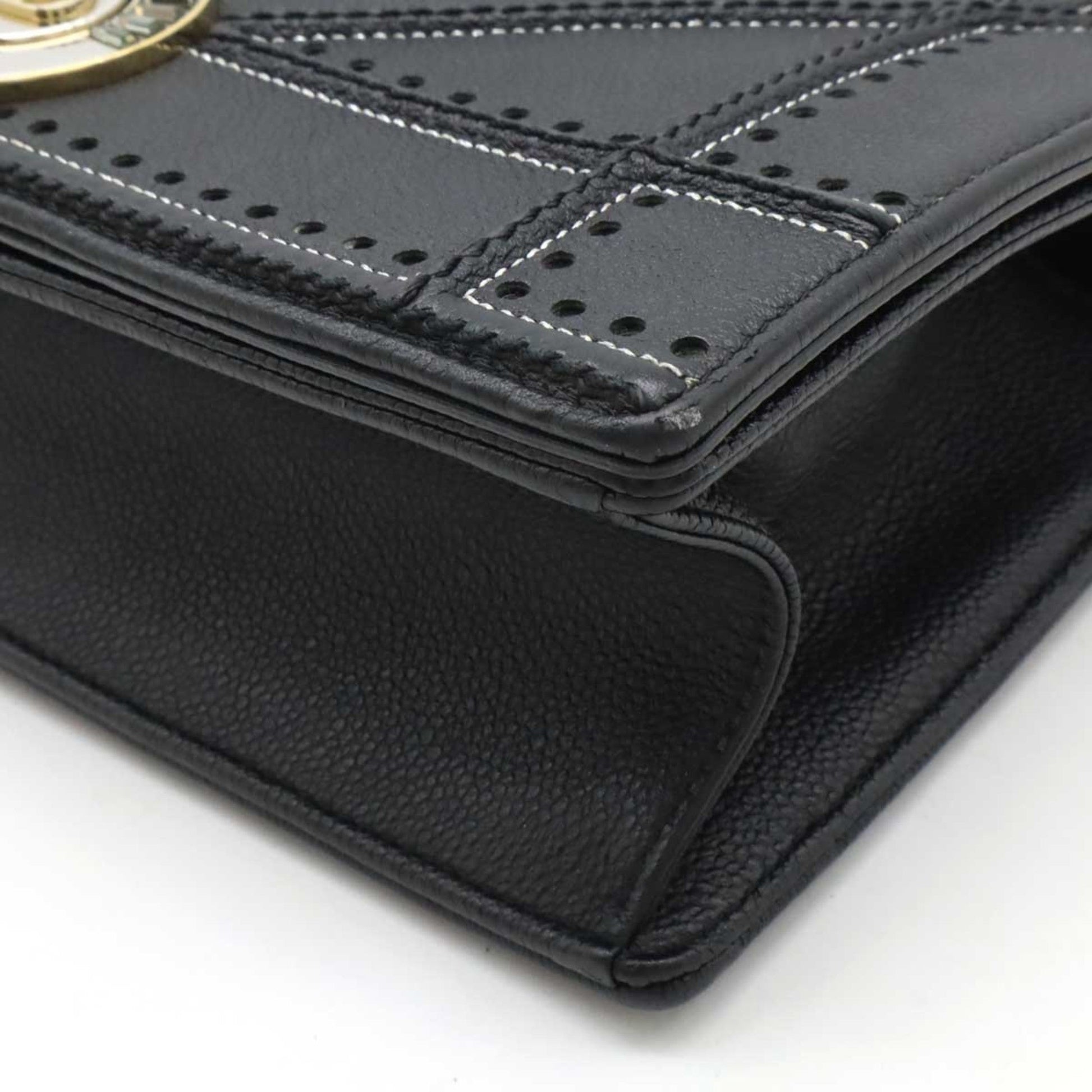 Christian Dior Black Leather Shoulder Bag ()