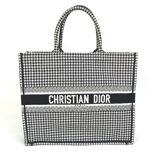 Christian Dior Black White Canvas Shoulder Bag Tote Bag ()