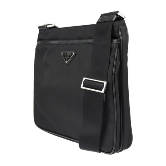 Prada shoulder Bag nylon black silver metal fittings