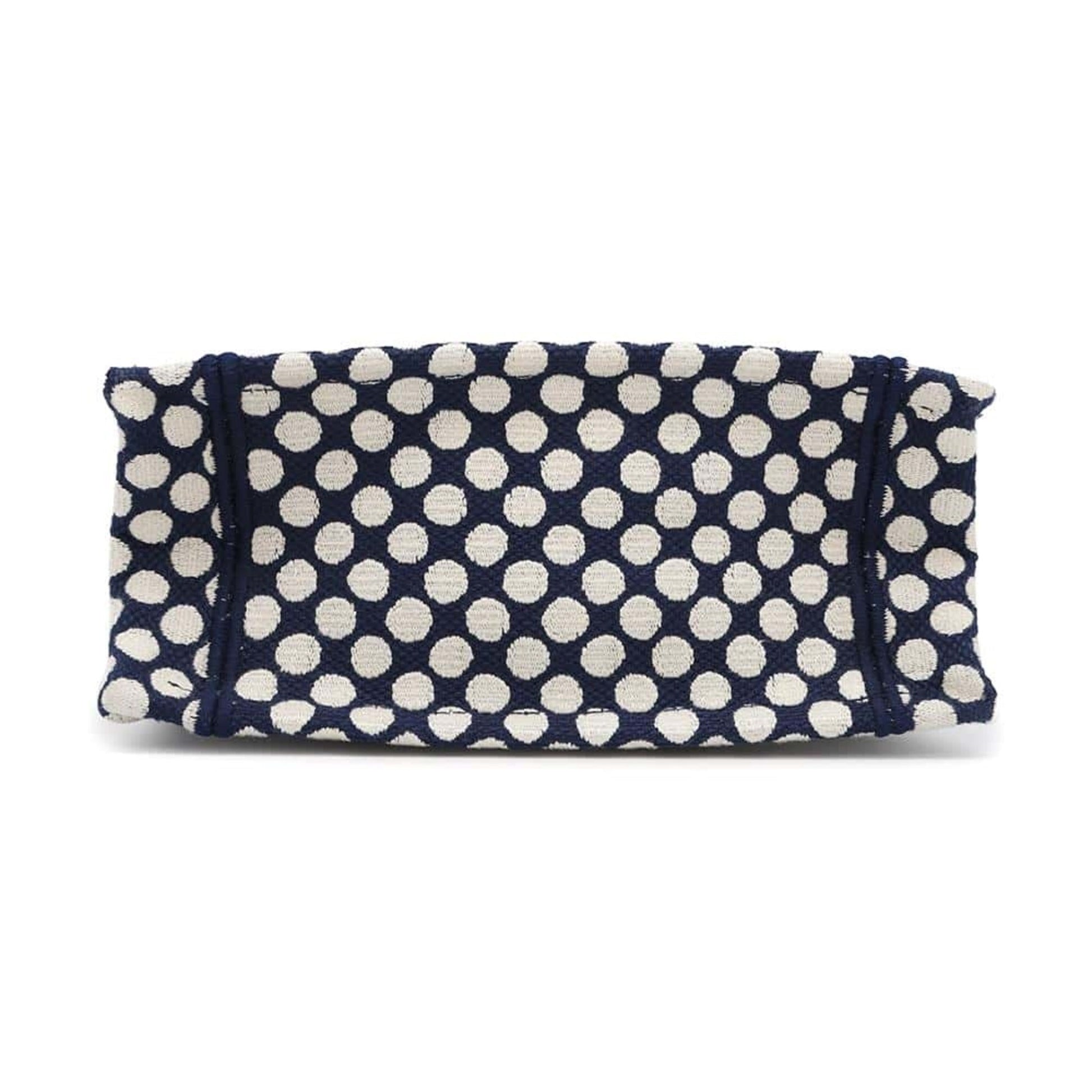 Christian Dior Navy White Canvas Handbag ()