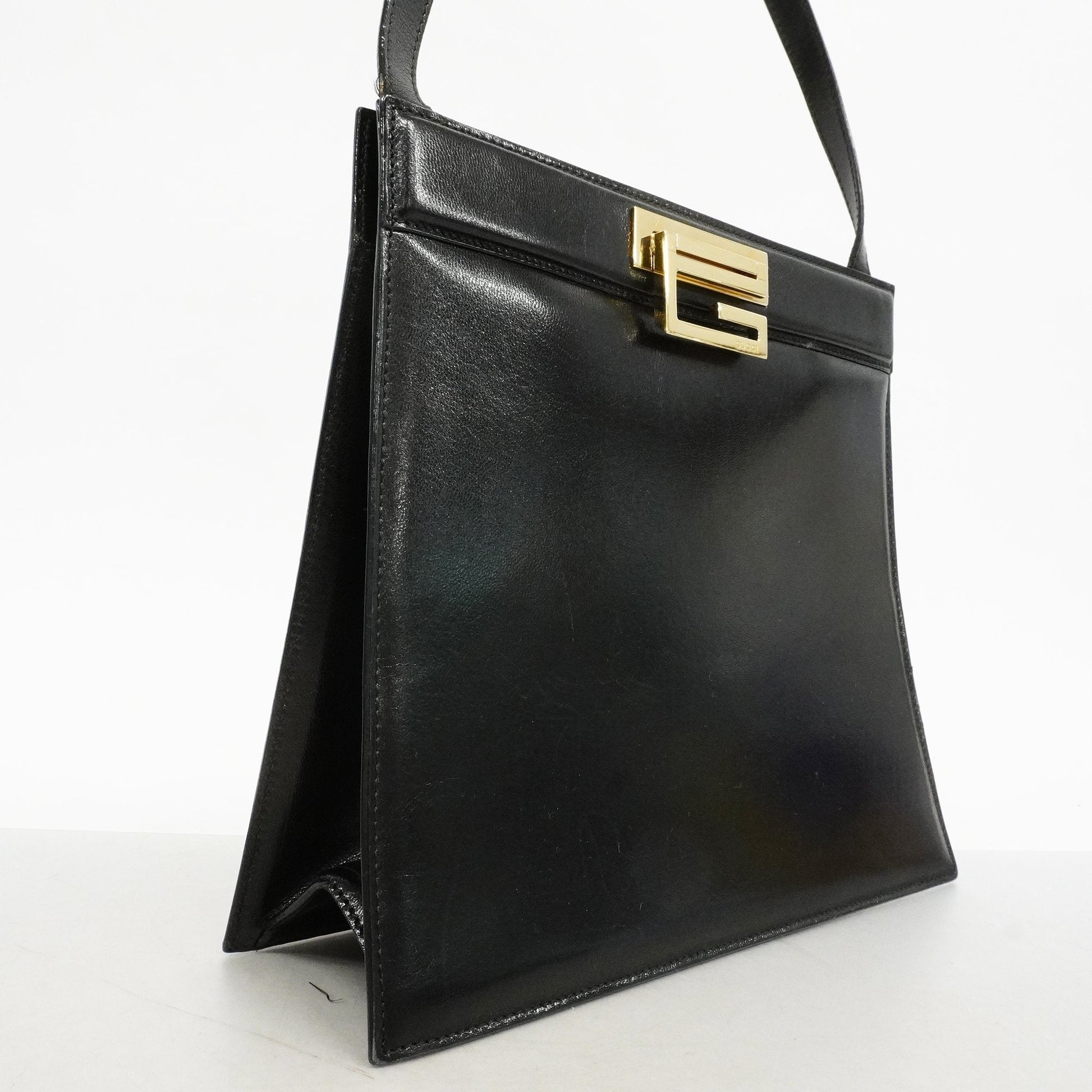 Gucci Black Leather Shoulder Bag Style 10