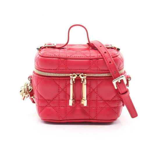 Christian Dior Lady Dior Red Color Leather Handbag ()