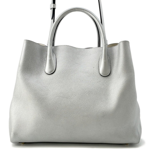 Christian Dior Silver Leather Handbag Shoulder Bag ()